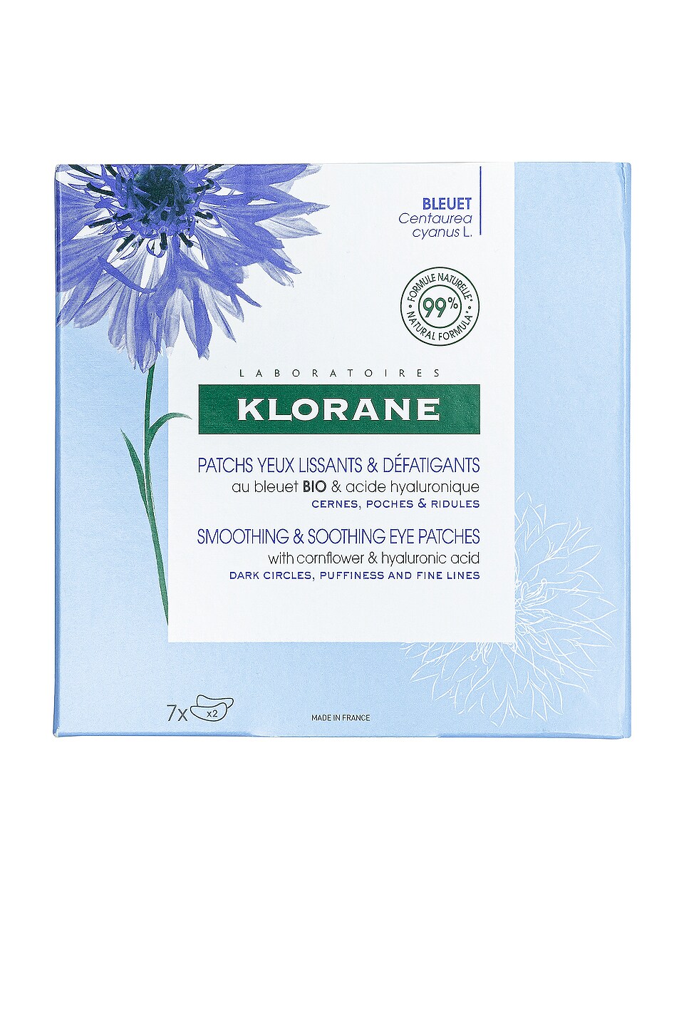 Klorane Smoothing & Soothing Eye Patches with Cornflower & Hyaluronic Acid