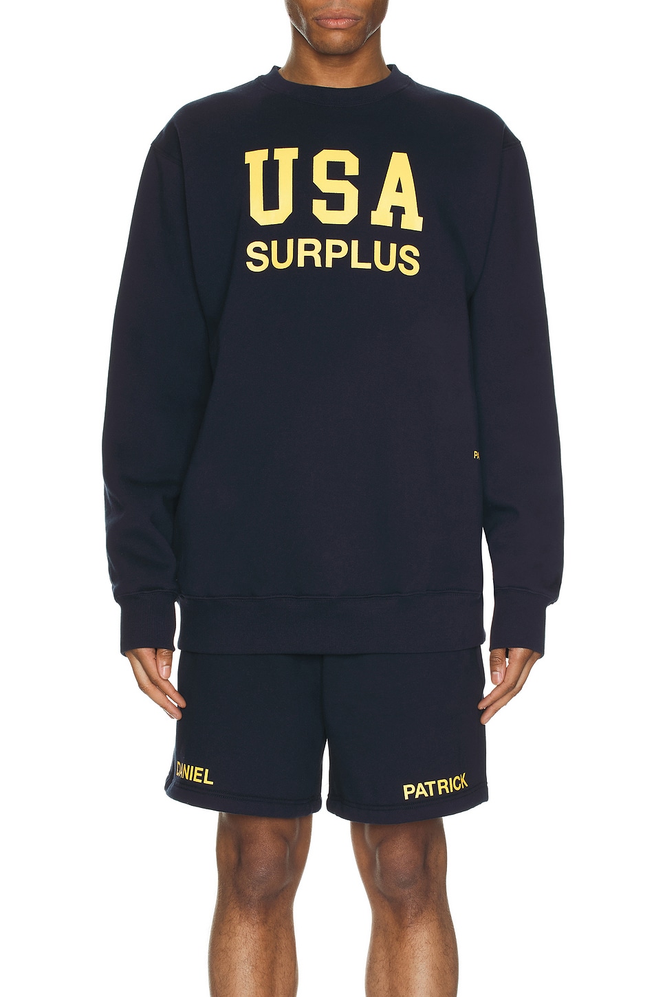 Daniel Patrick USA Surplus Crewneck in Navy & Yellow | REVOLVE