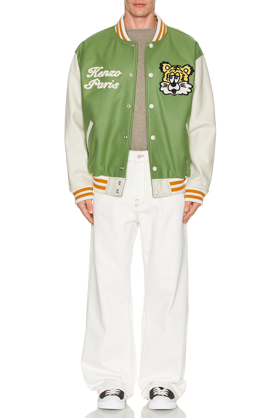 Kenzo x Verdy Collection Varsity Jacket in Pale Khaki | REVOLVE