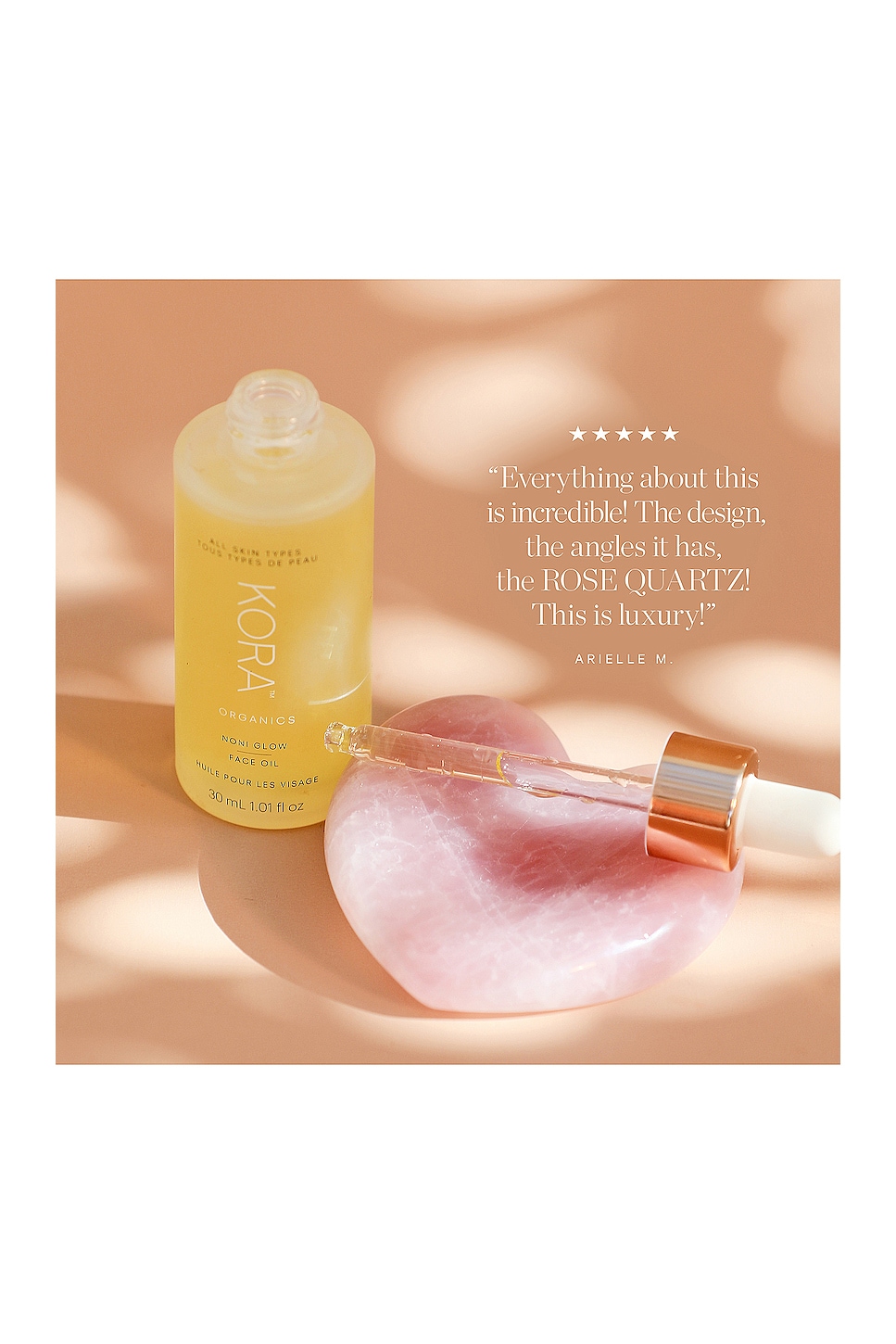 KORA Organics Rose Quartz Heart Facial Sculptor