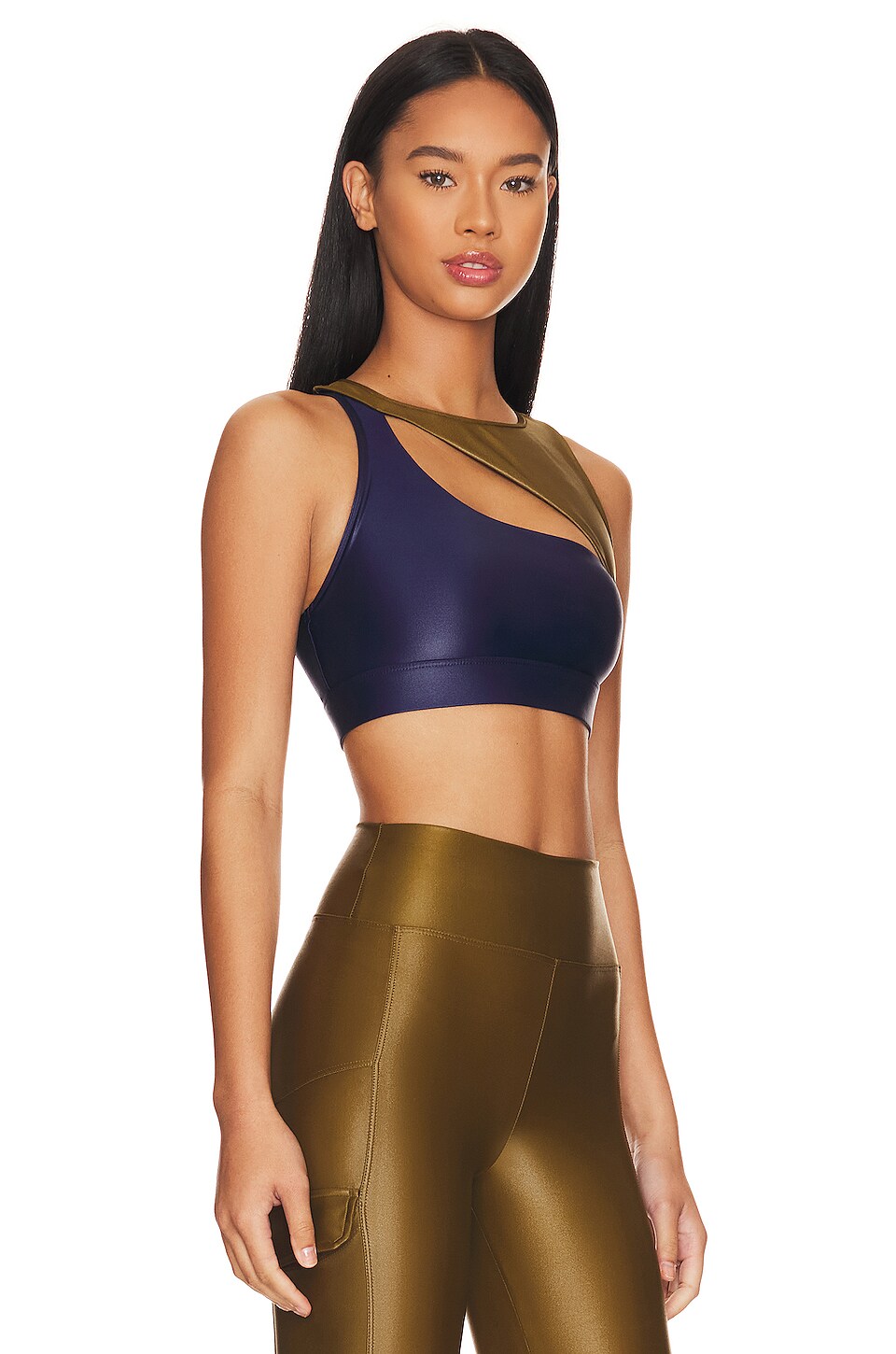 KORAL Francess Infinity Sports Bra in Evening Blue & Fir Green