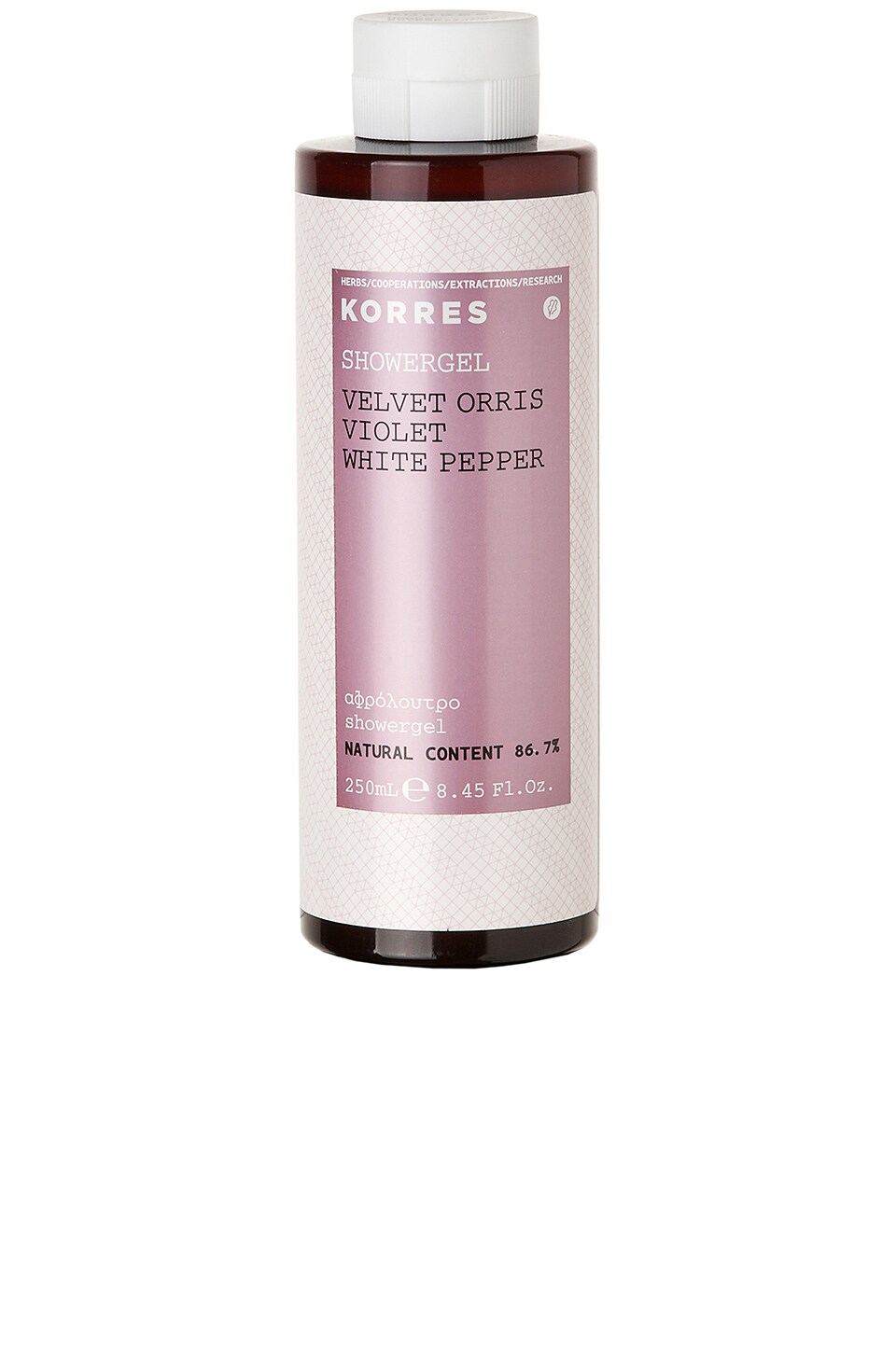 Korres Velvet Orris White Pepper Shower Gel in Velvet Orris White Pepper REVOLVE