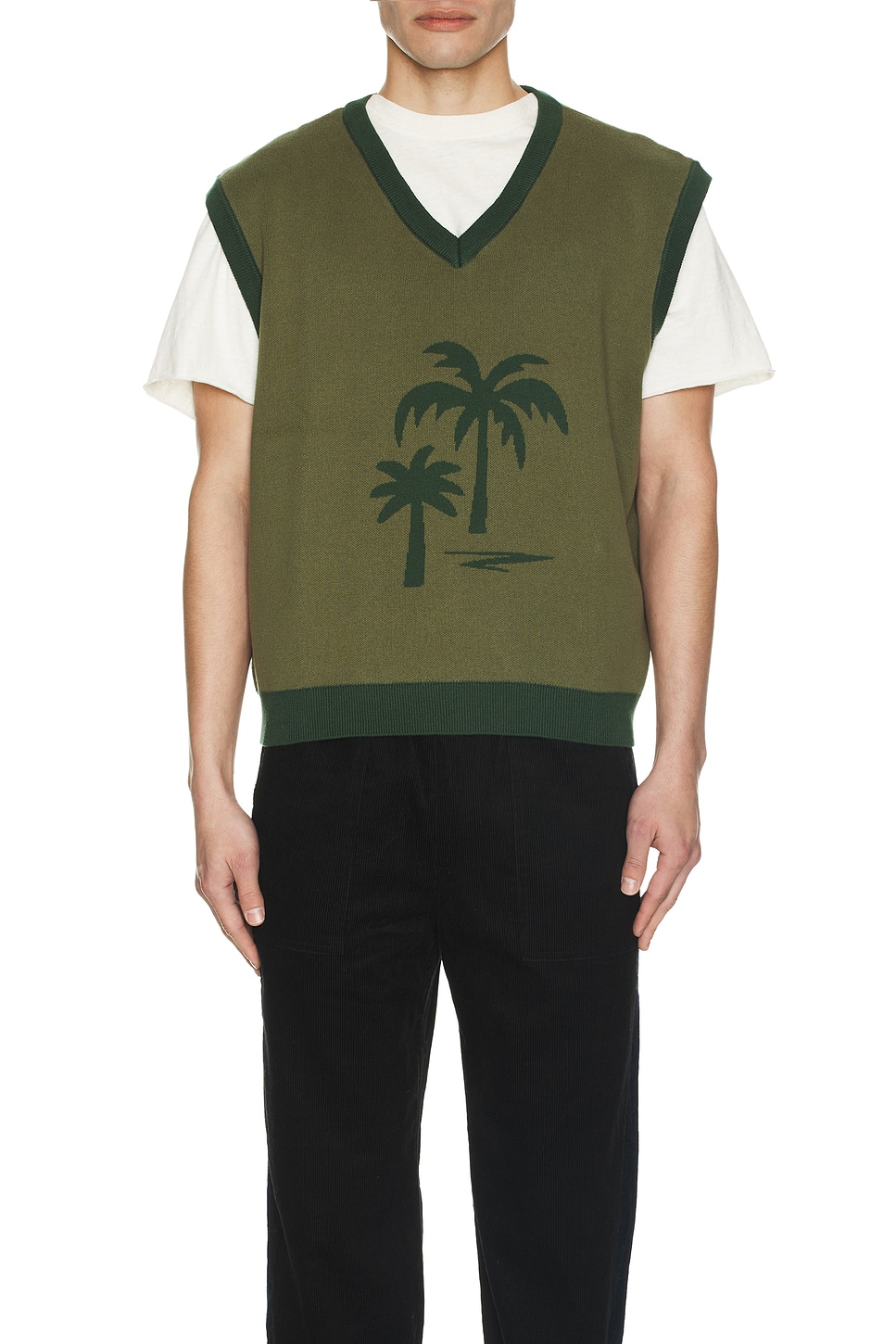 Palm Tree Sweater Vest - Thumbnail 3