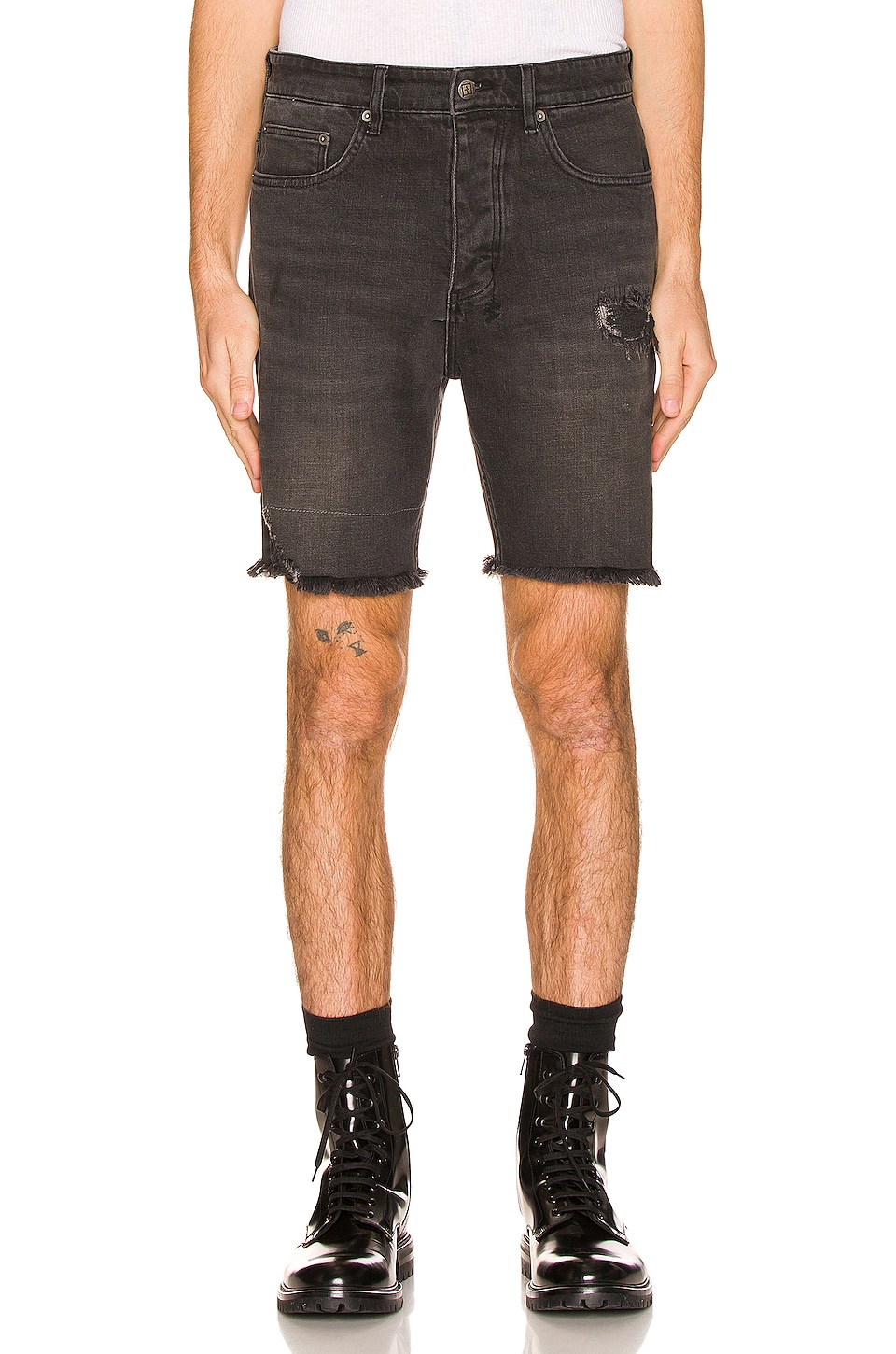 Ksubi Chopper Short Cinder Trashed in Black | REVOLVE