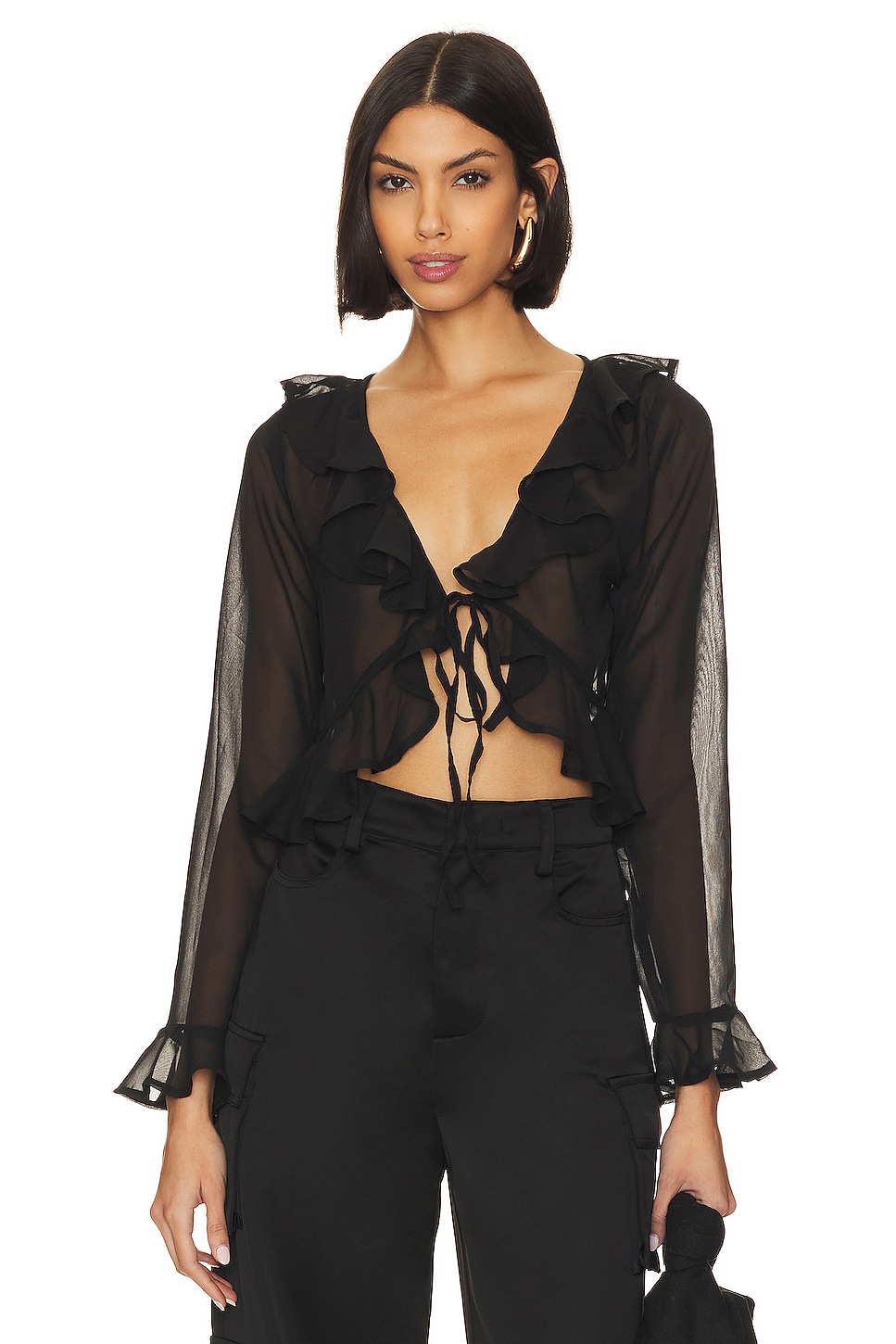 KAT THE LABEL Winnie Blouse in Black | REVOLVE