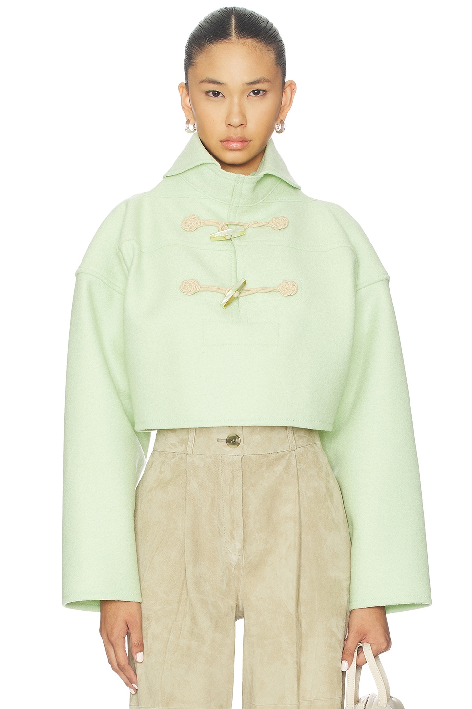 Kenzo Boxy Cropped Vareuse Jacket in Almond Green | REVOLVE