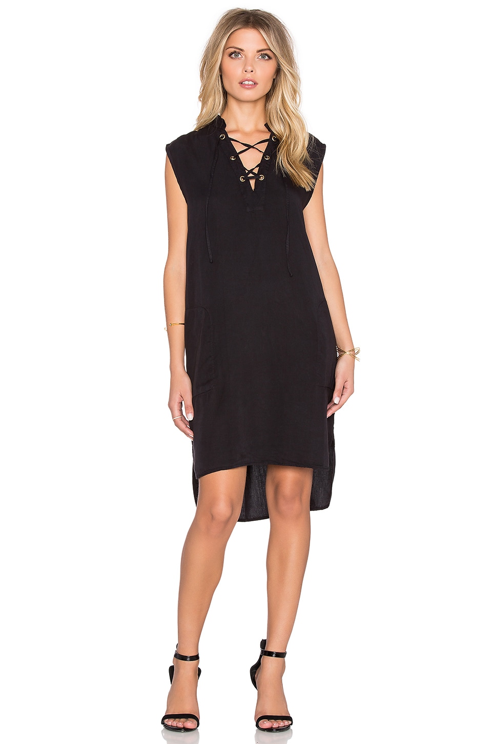 LACAUSA Lace Up Dress in Tar | REVOLVE