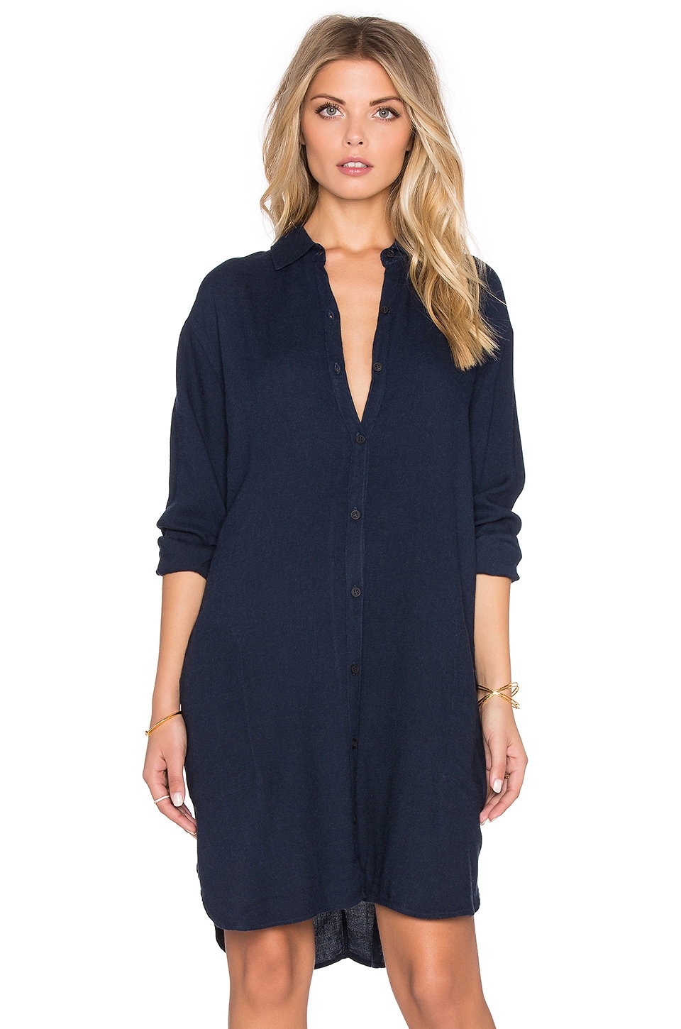 LACAUSA Wool Mini Shirtdress in Velvet | REVOLVE