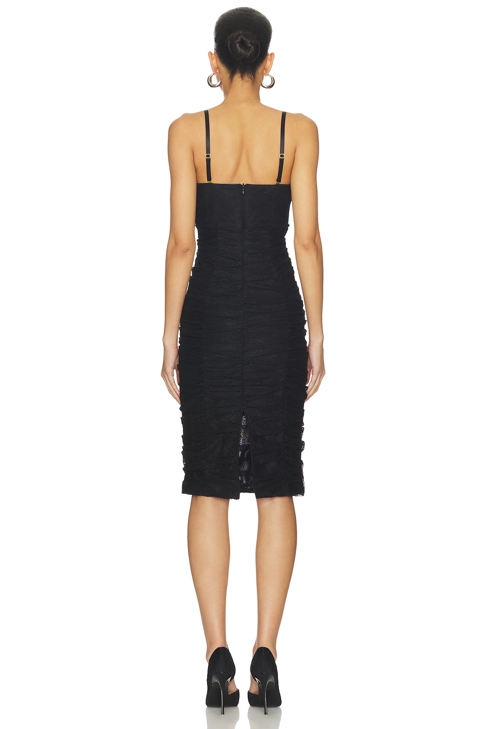 chinese dress ladies Veva Guipure Lace Corset Maxi Dress (Black)