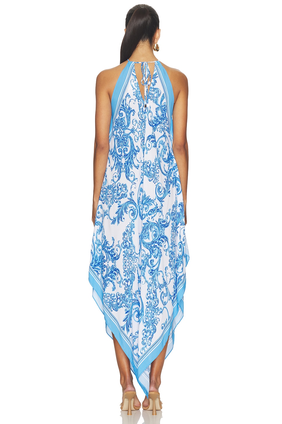 L'AGENCE Elise Halter Midi Dress in Blue