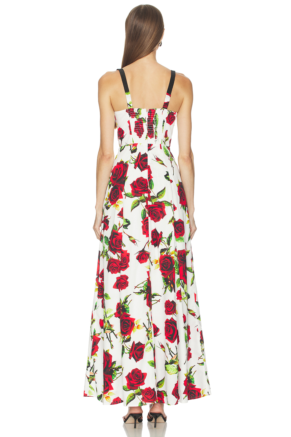 sutton backless dress multi L'AGENCE BDD Strap Maxi in White & Red Romantic Rose Color:Black Hidden back zipper closure i love the 90's Anne Hathaway American Singer