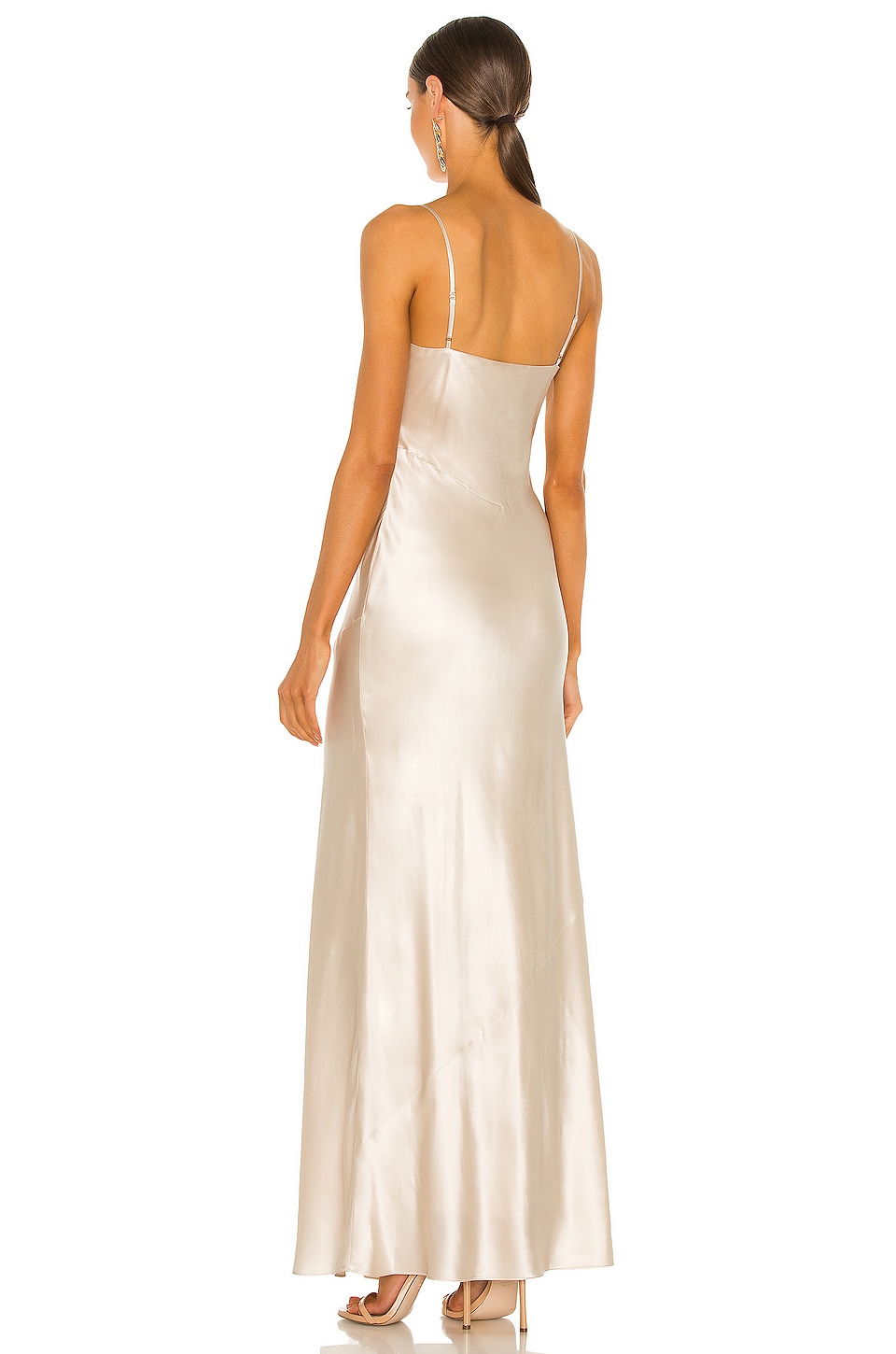 L'AGENCE Serita Maxi V-Neck Bias Dress