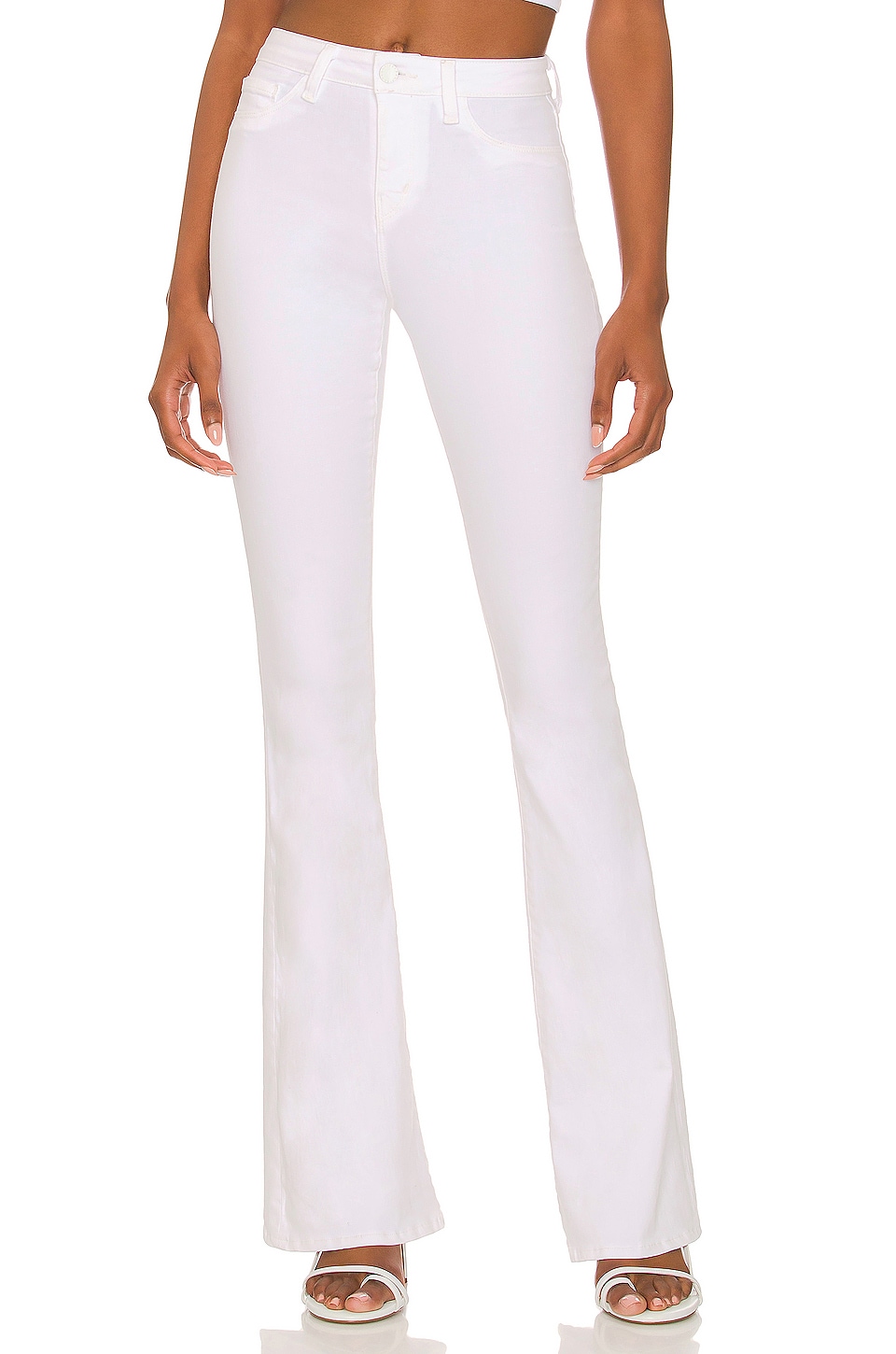 L'AGENCE Marty Ultra High Rise Flare in Blanc | REVOLVE
