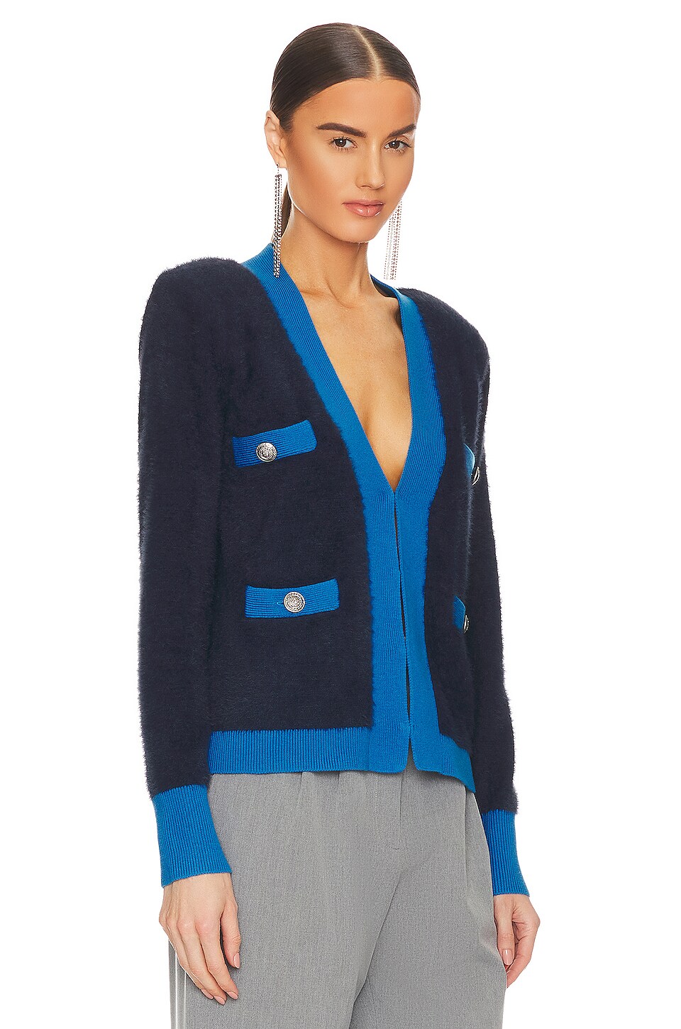 L'AGENCE Kai Cardigan in Indigo & Blue