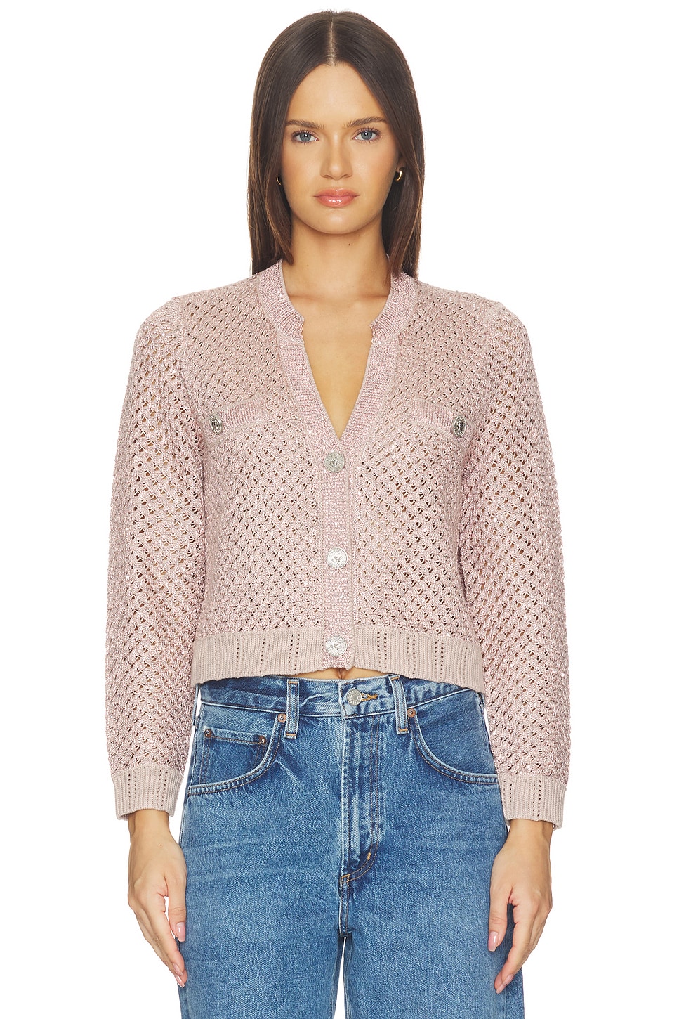 Blanca Sequin Crop Cardigan - thumbnail 2