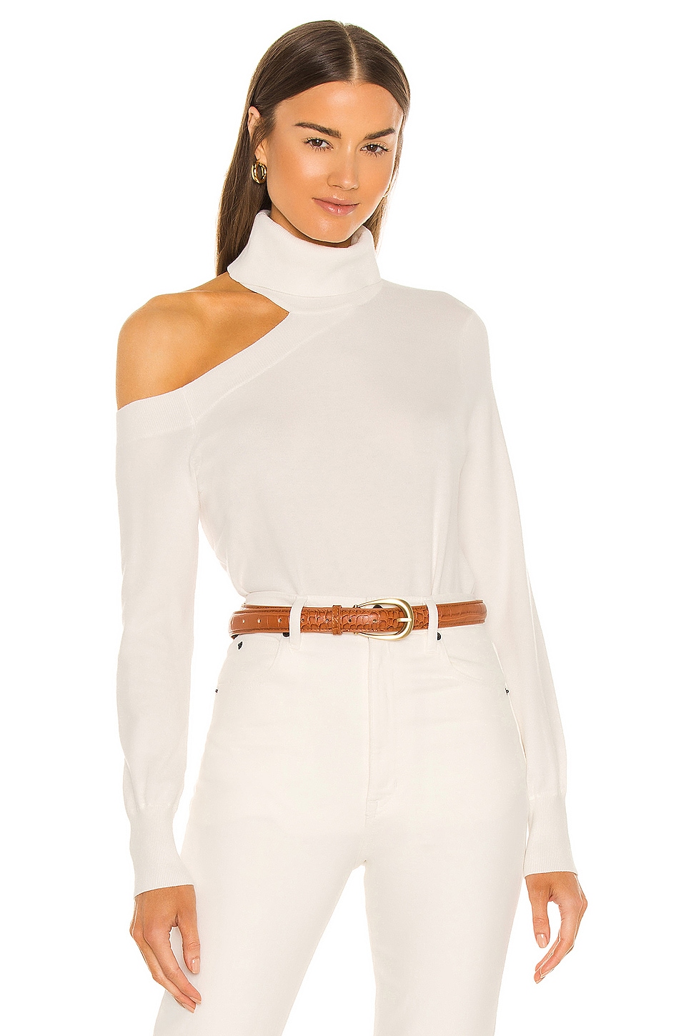 white one shoulder sweater