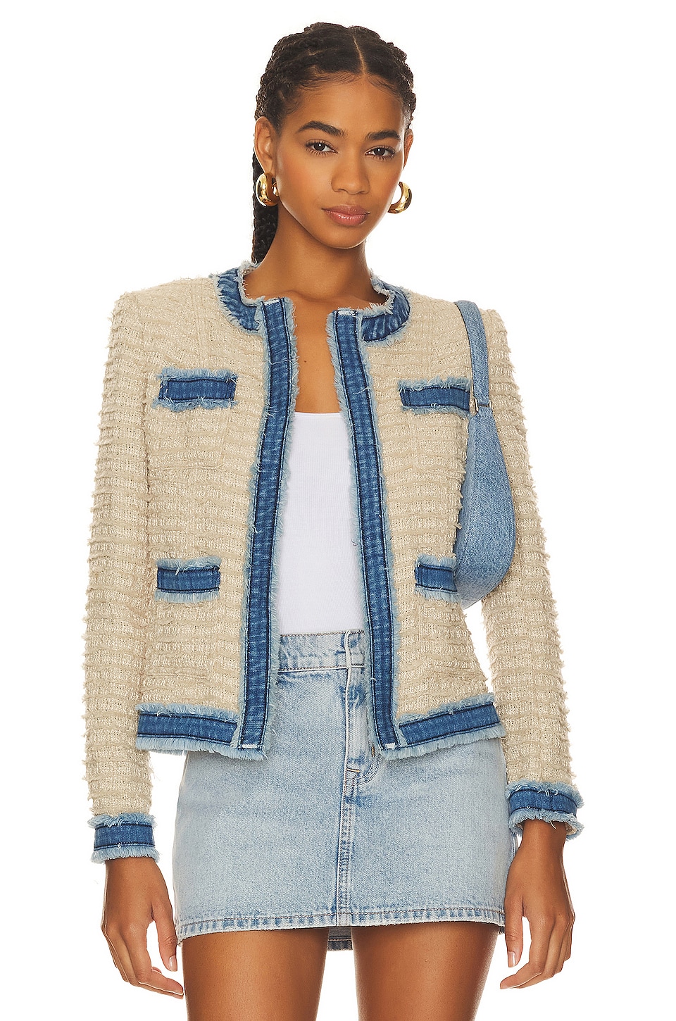 L'AGENCE Agnes Tweed Jacket in Oxford Tan | REVOLVE