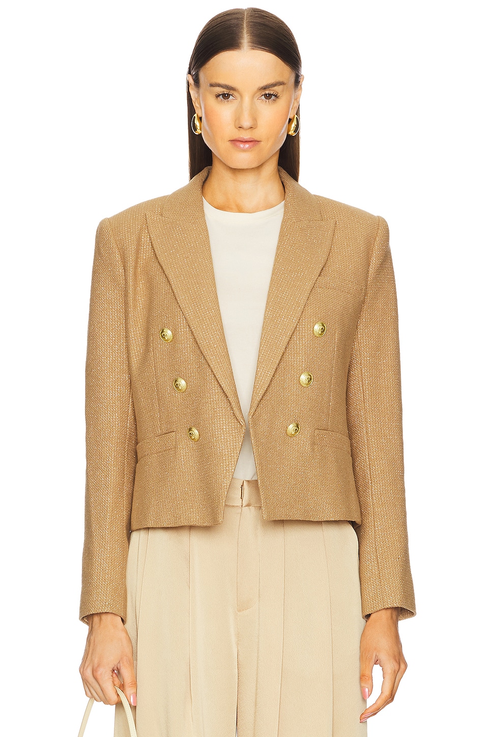 L'AGENCE Brooke Double Breasted Cropped Blazer