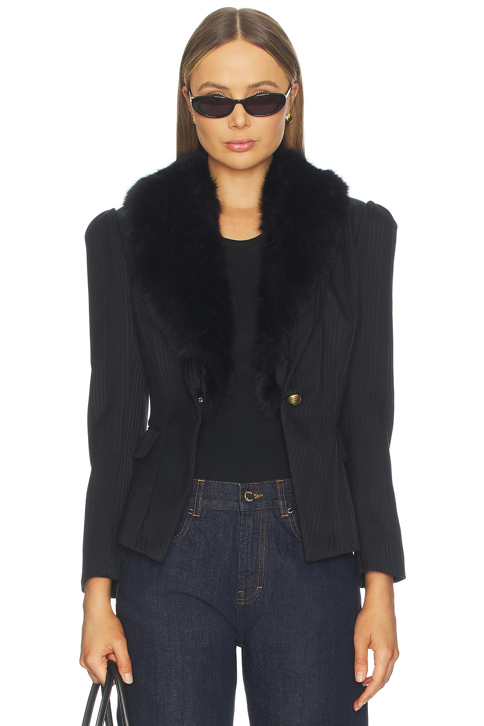 Kaisley Fur Collar Blazer - thumbnail 3