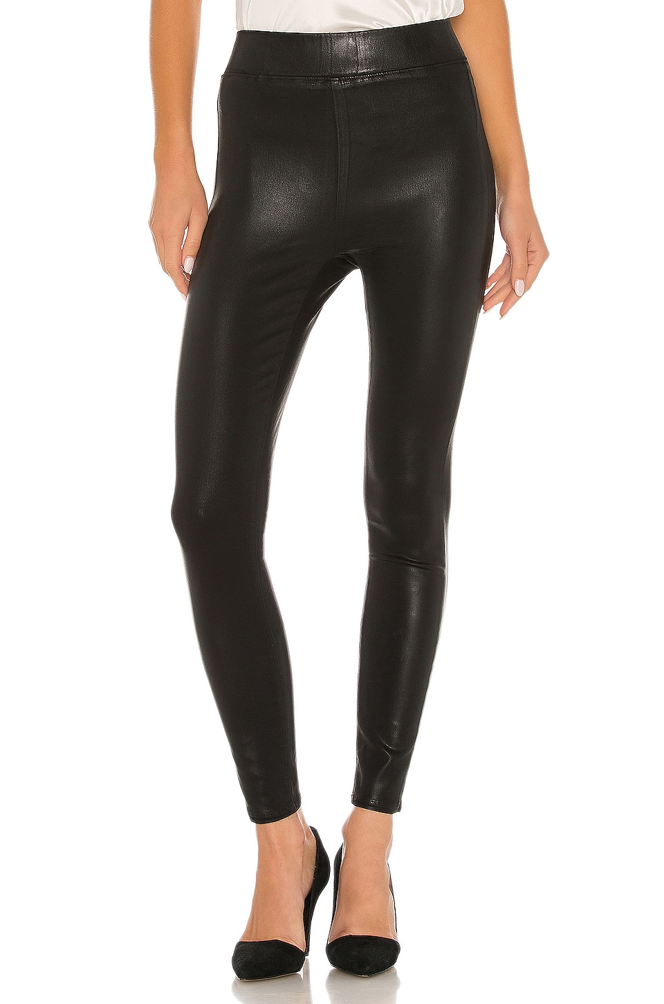 L'AGENCE Rochelle Pull On Pant in Black Coated | REVOLVE