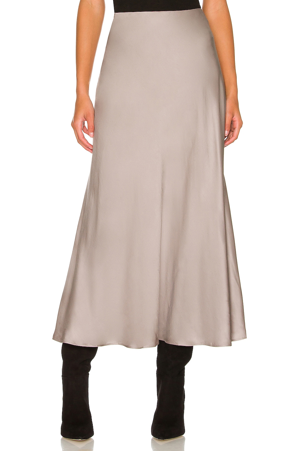 L'AGENCE Clarisa Bias Midi Skirt in Steeple Grey | REVOLVE