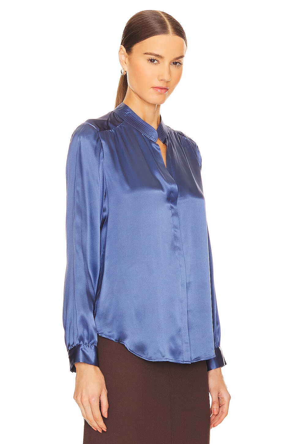 L'AGENCE Bianca Band Collar Blouse thumbnail