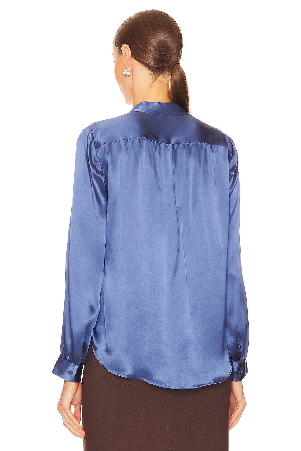 L'AGENCE Bianca Band Collar Blouse thumbnail