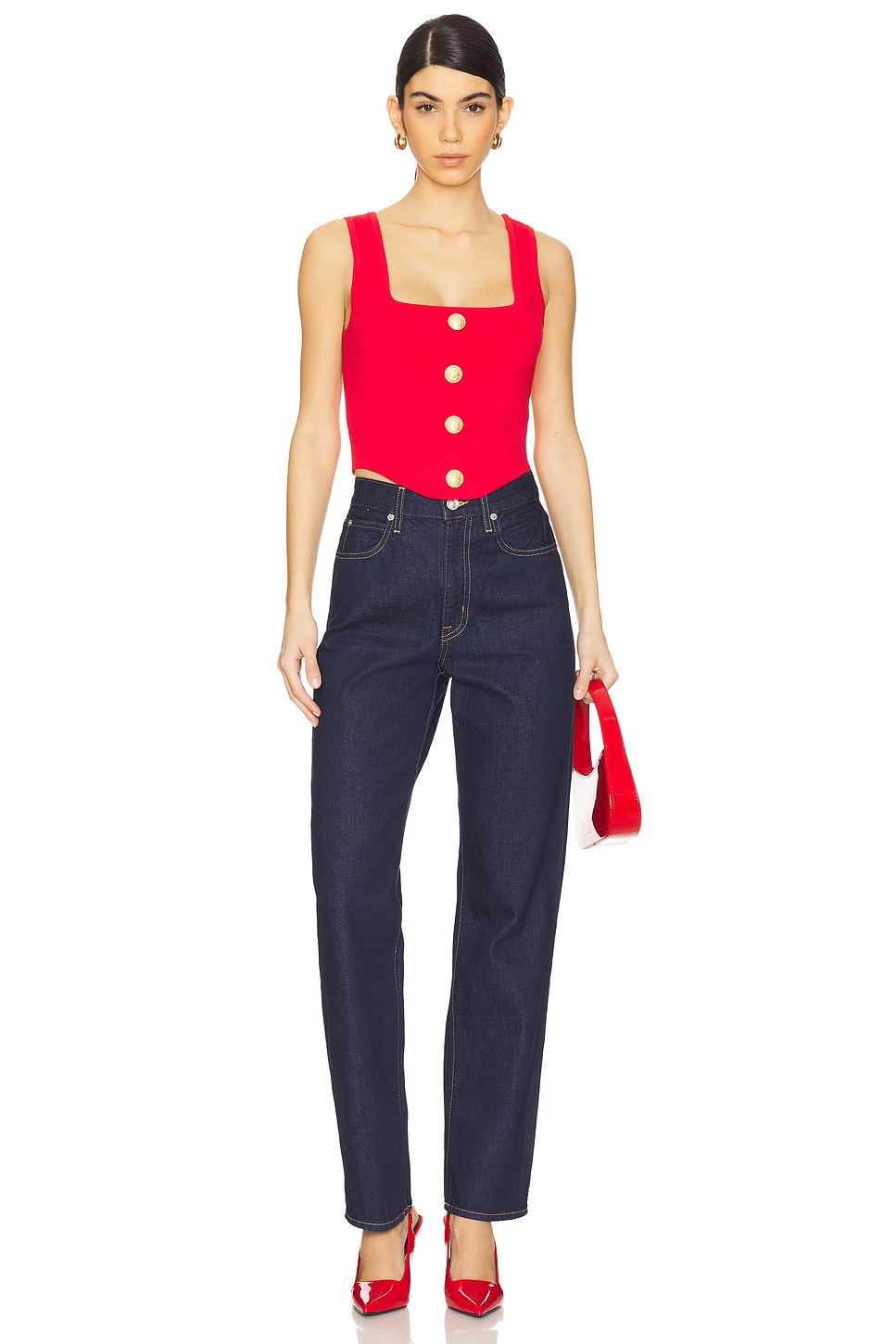 L'AGENCE Saga Knit Corset Top thumbnail