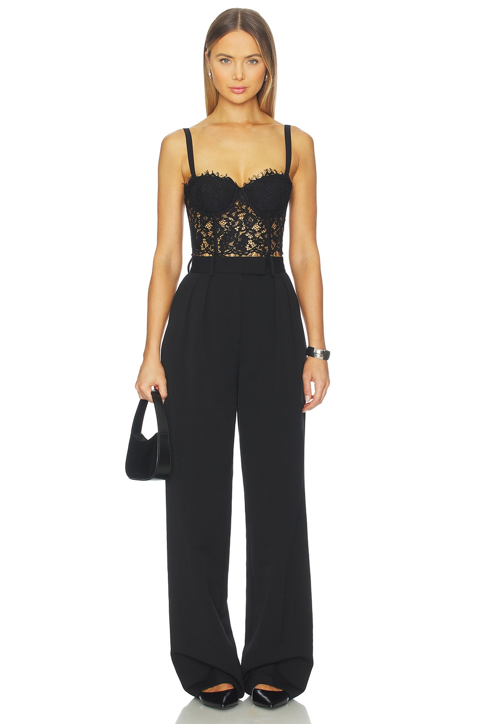 L'AGENCE Raquel Lace Bustier in Black | REVOLVE L'AGENCE Raquel Lace Bustier in Black | REVOLVE