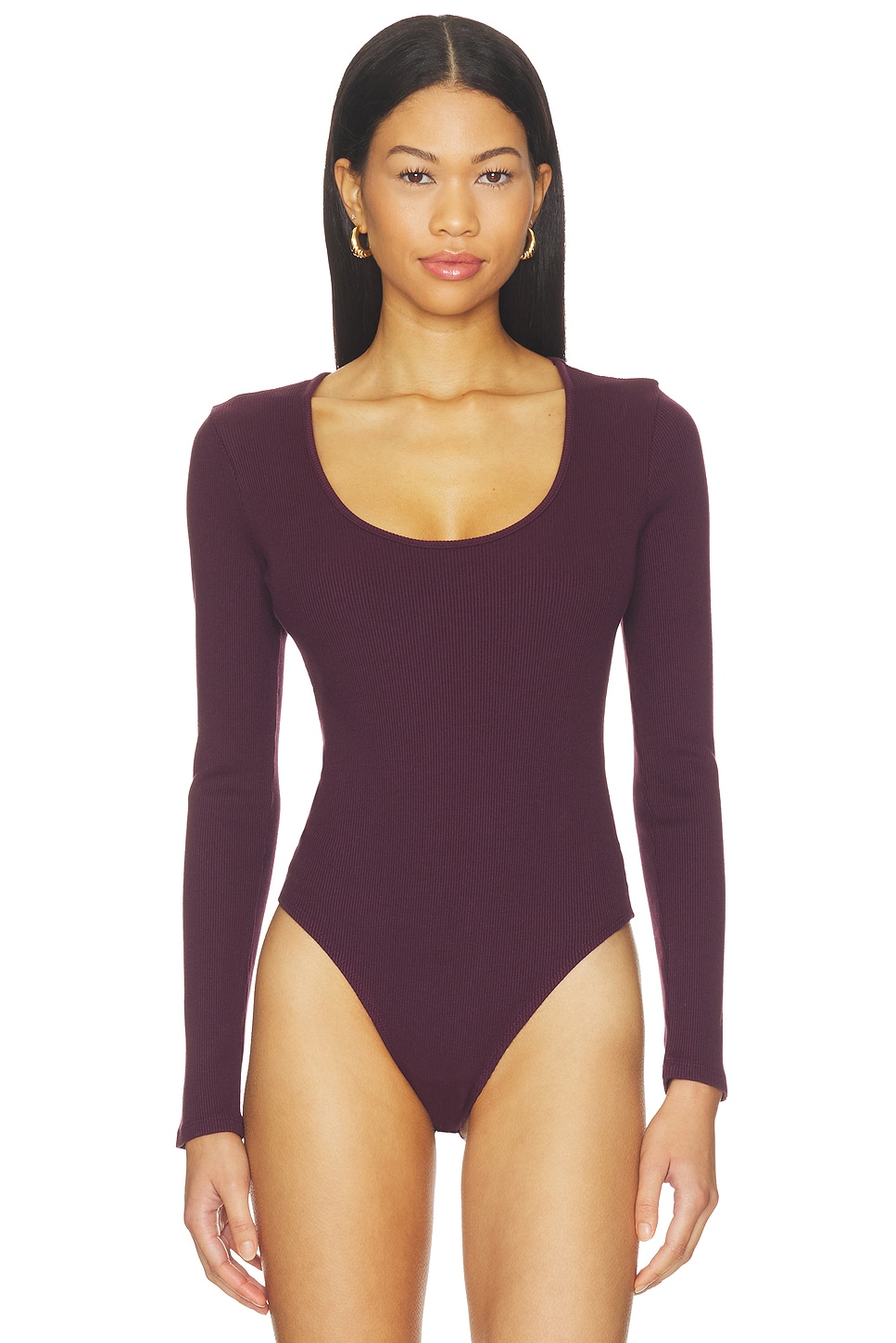 L'AGENCE Delara Long Sleeve Scoop Neck Bodysuit