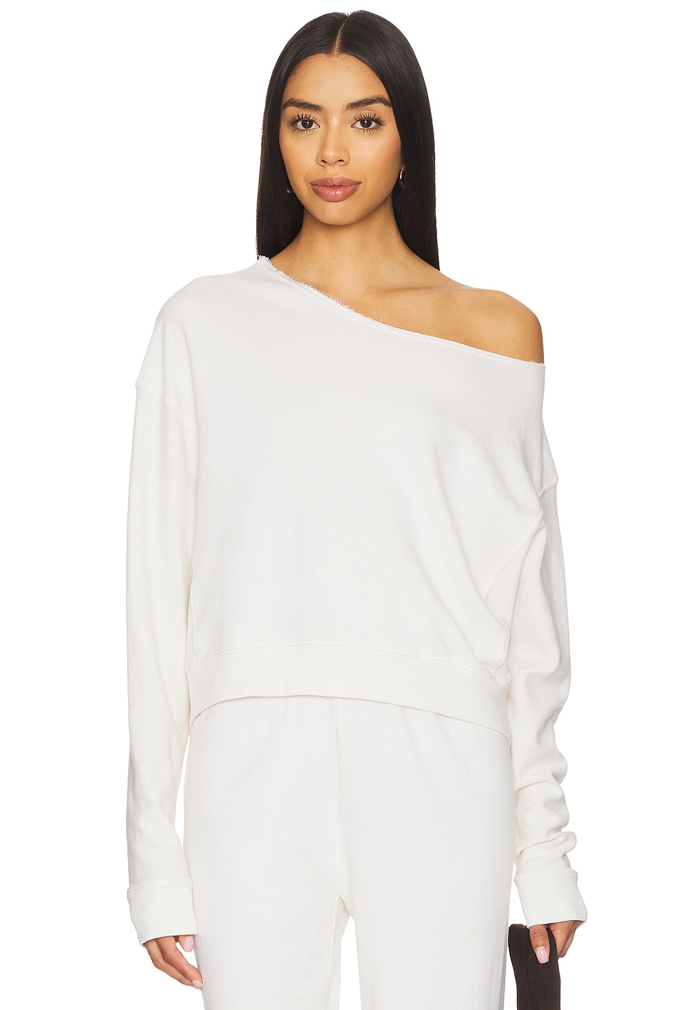 LA Made Maggie Off Shoulder Pullover in Ecru | REVOLVE