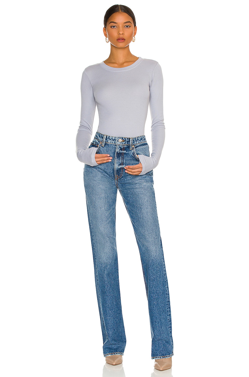 Long Sleeve Crew Neck Top - Thumbnail 4