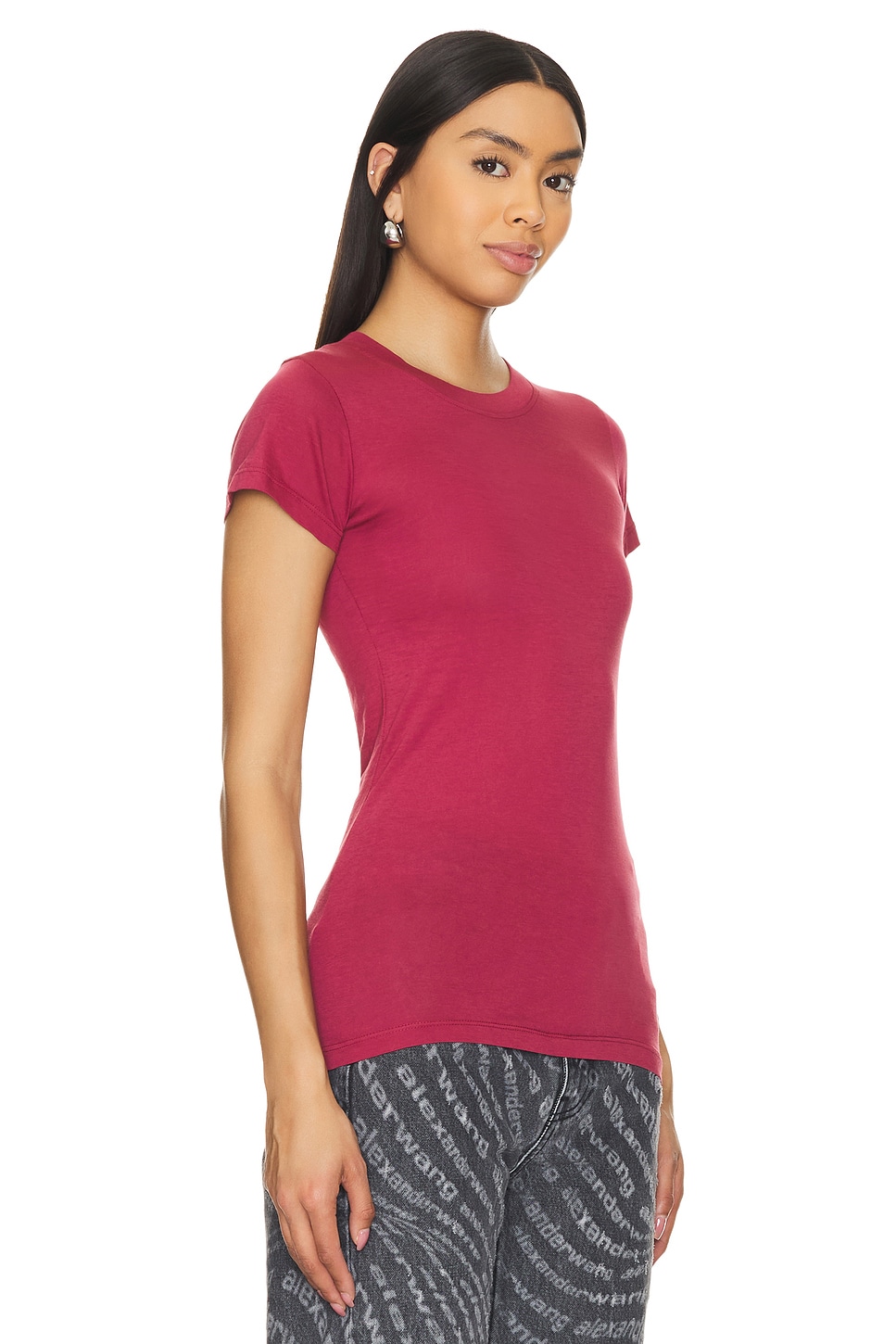 LA Made Crew Neck Tee in Maroon thumbnail