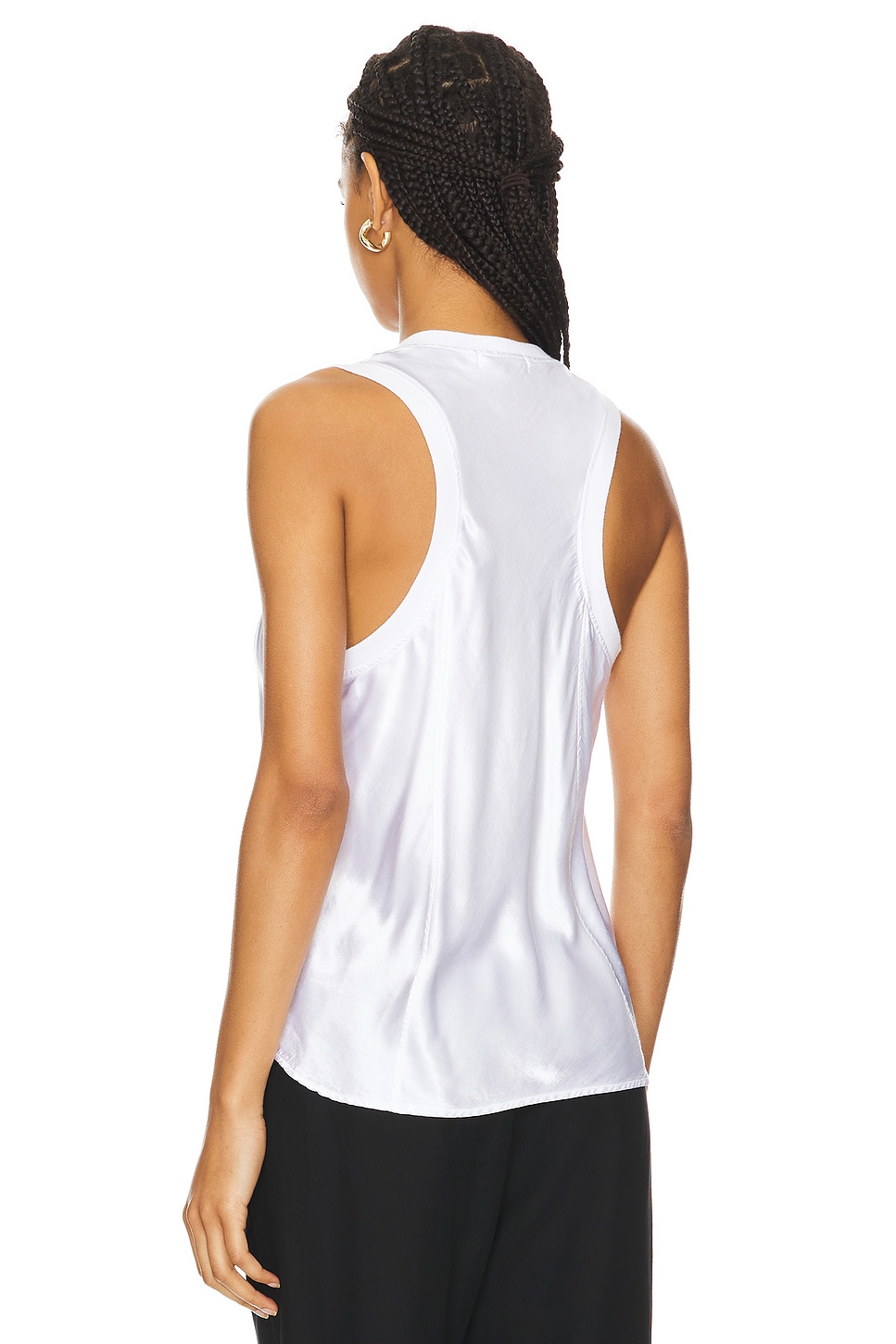 Silky Racer LA Made Bridget Silky Racer Tank in White | REVOLVE