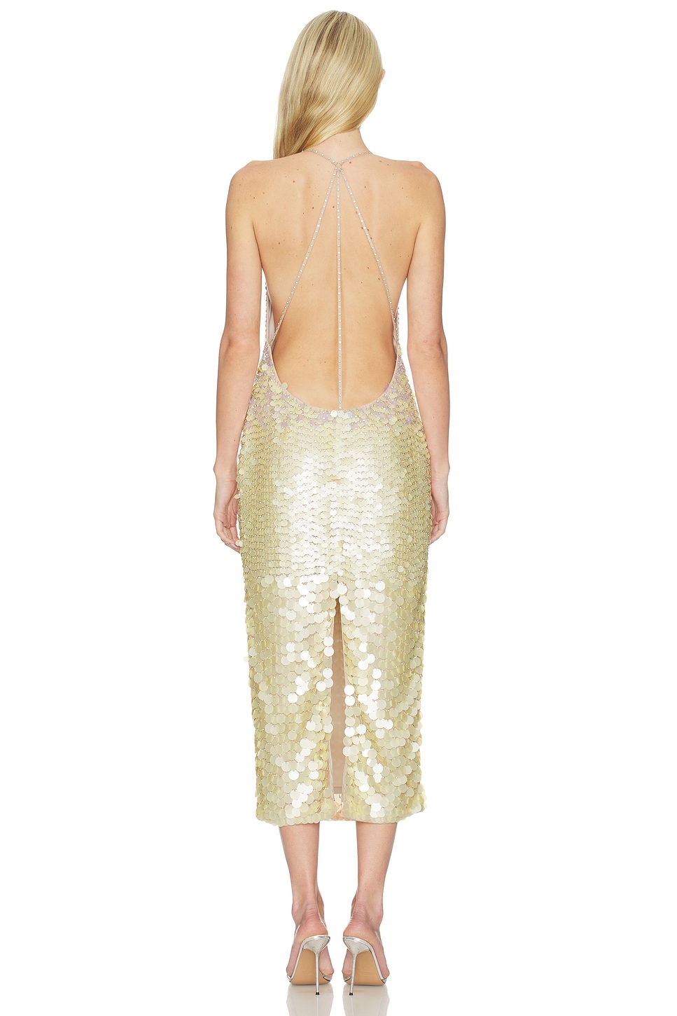leslie amon beaded dress Leslie Amon After Sun Galli Embellished Satin Mini Dress