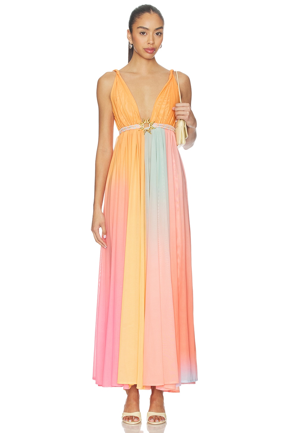 Leslie Amon Fairy Mesh Dress in Orange - size XS