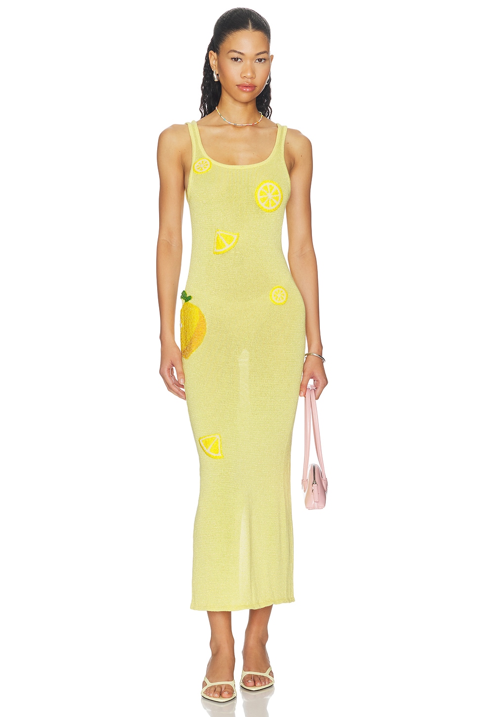 Leslie Amon Citron Tank Knit Maxi Dress in Lemon | REVOLVE
