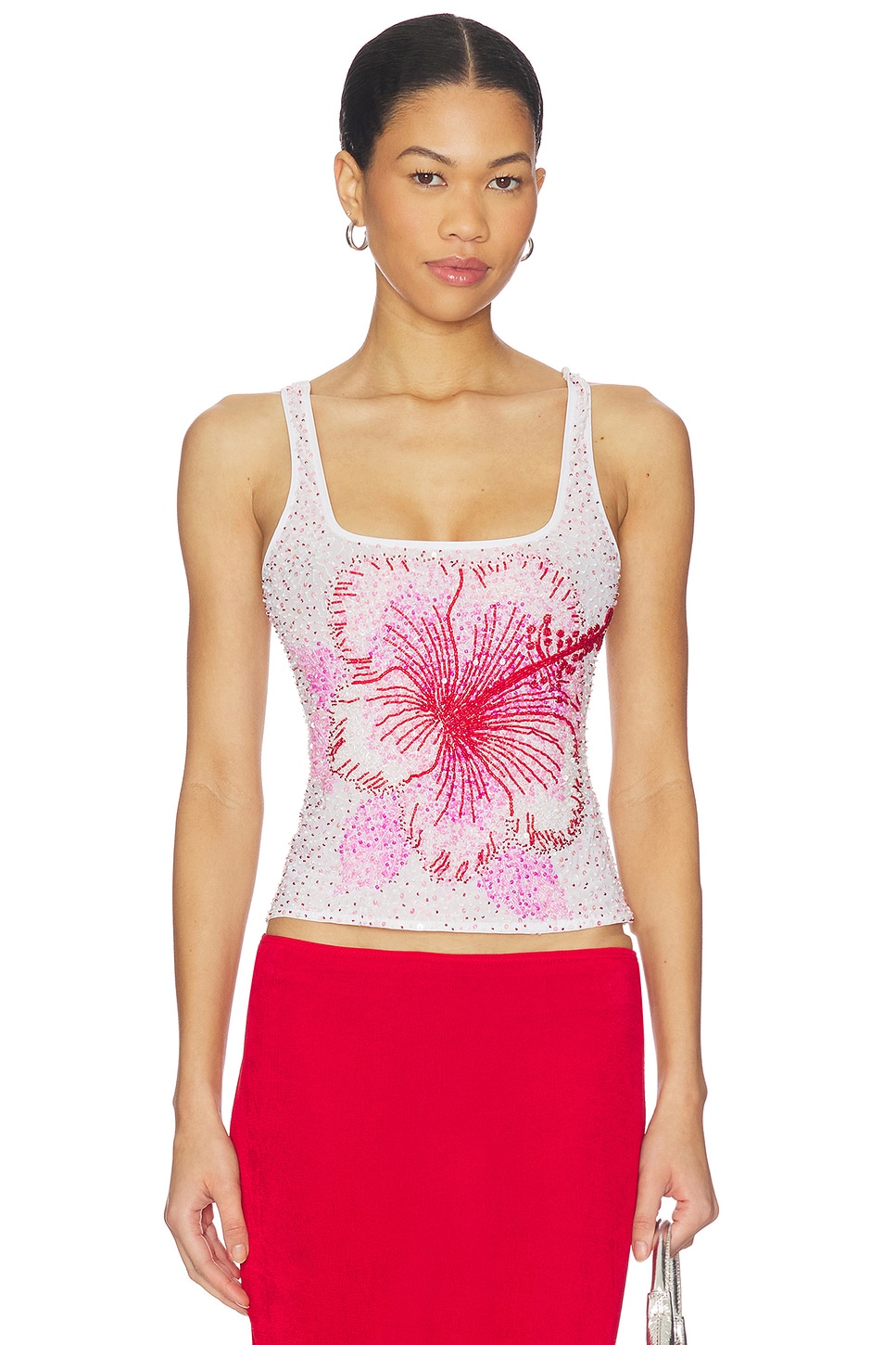 Leslie Amon Hibiscus Top in Hibiscus | REVOLVE