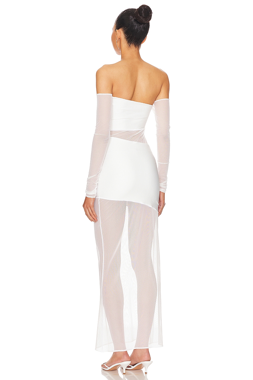 Lama Jouni Long Sleeve Cut Out Mesh Dress