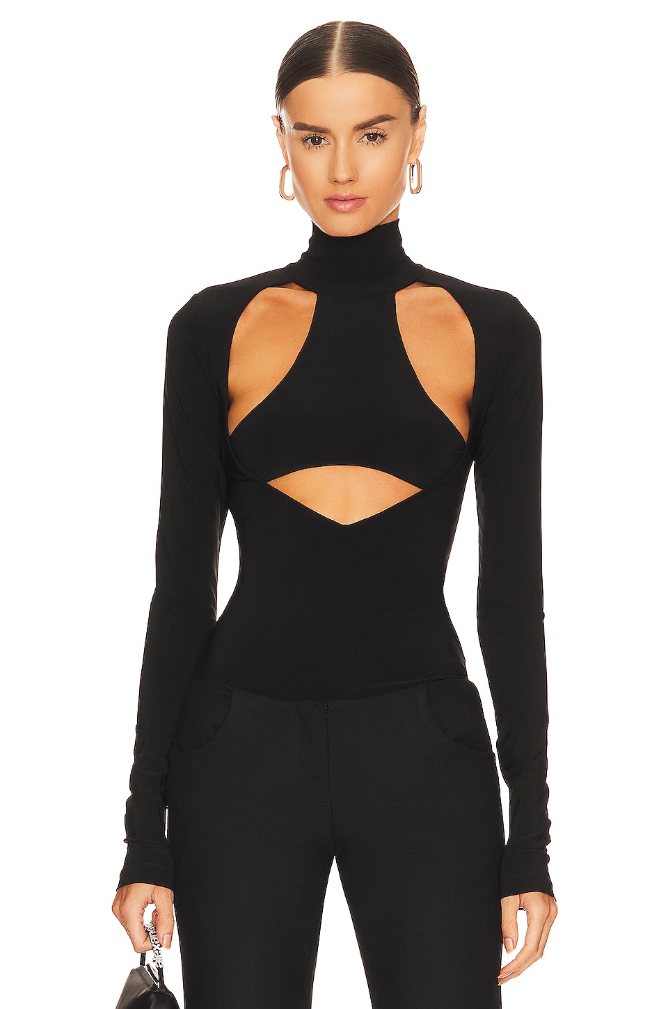  LIHANA Womens Bodysuit Long Sleeve Turtleneck Neck