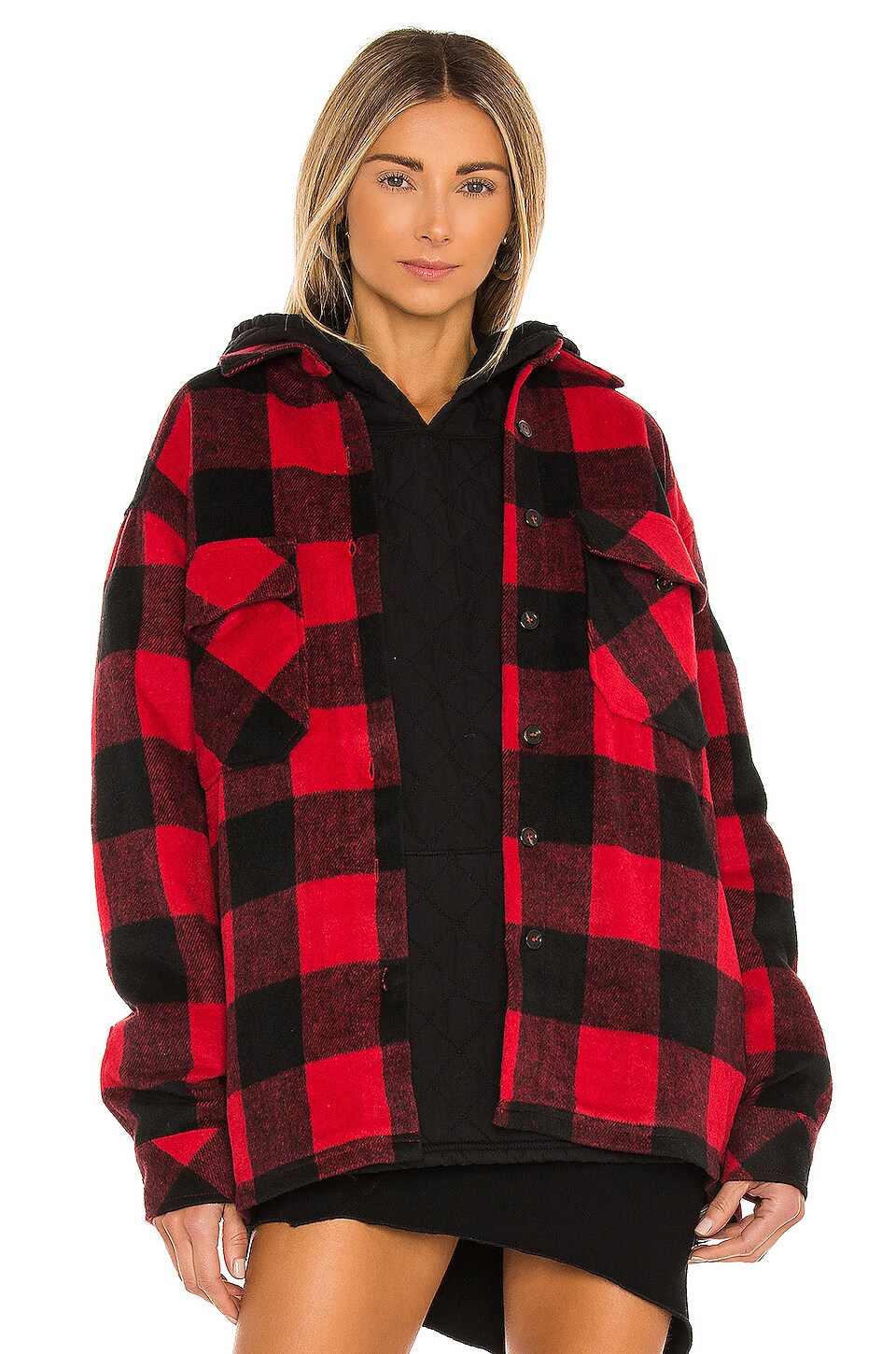 red checked jacket