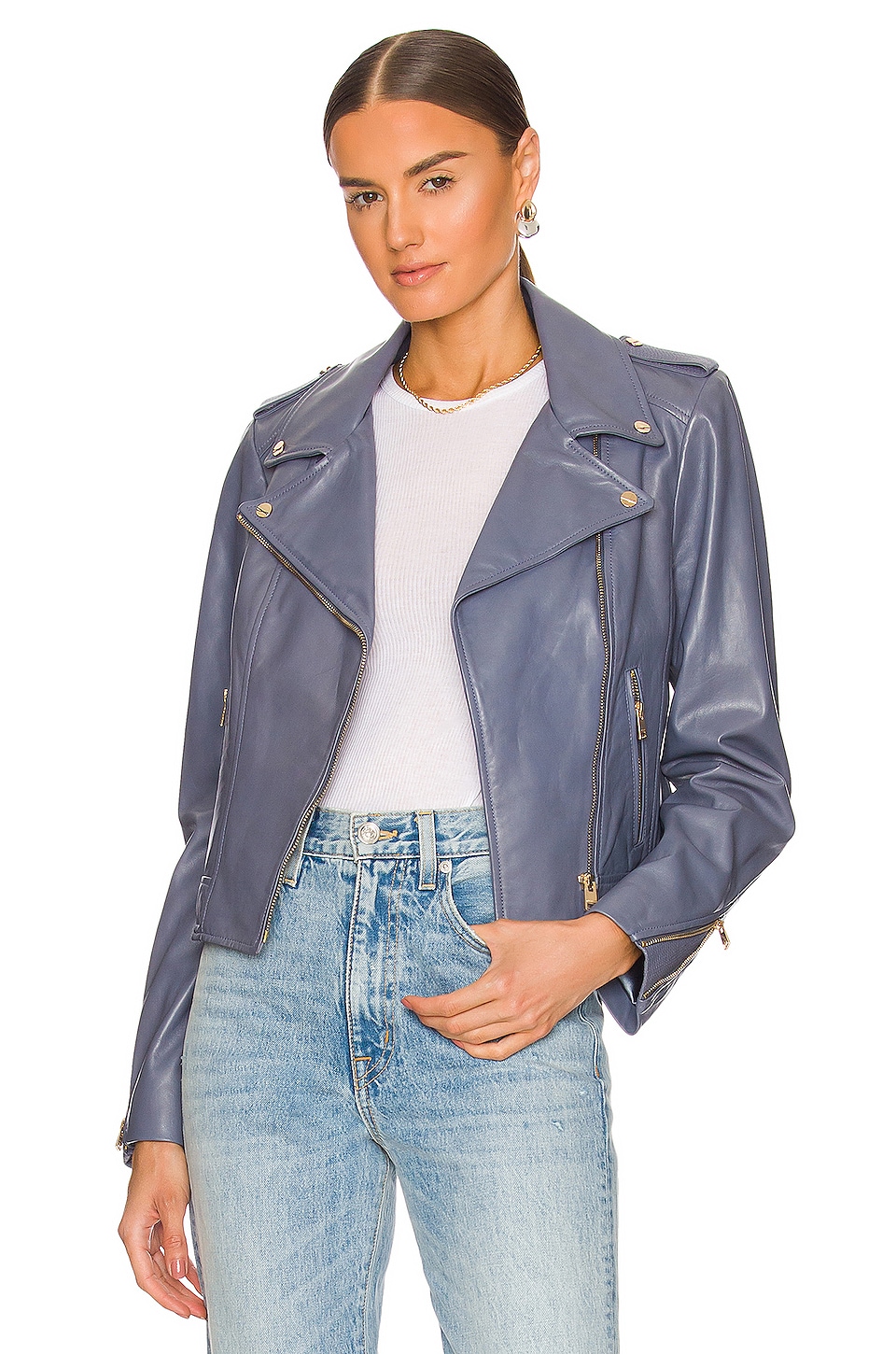 LAMARQUE Donna 21 Leather Moto Jacket 