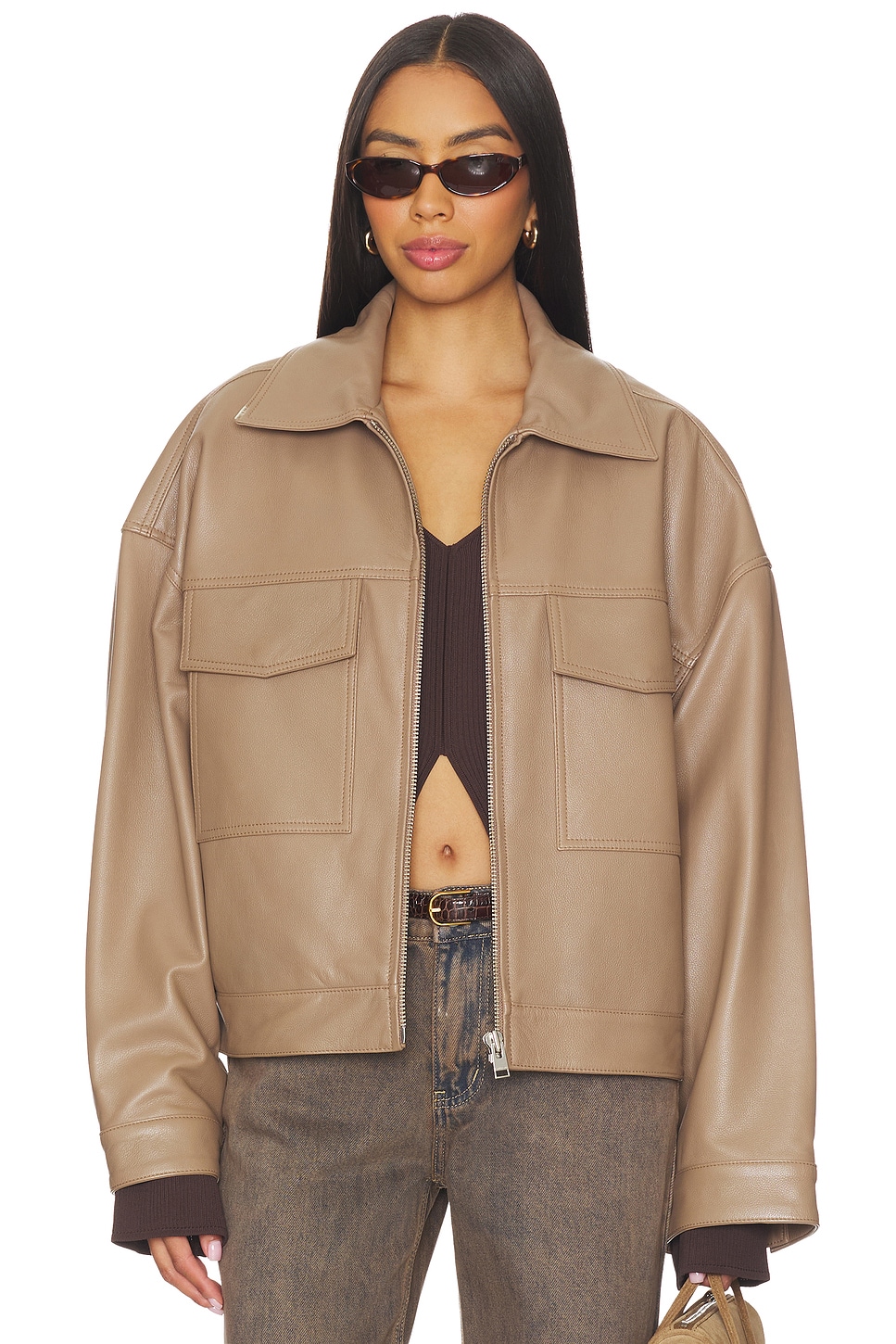 LAMARQUE Mia Jacket in Mocha | REVOLVE