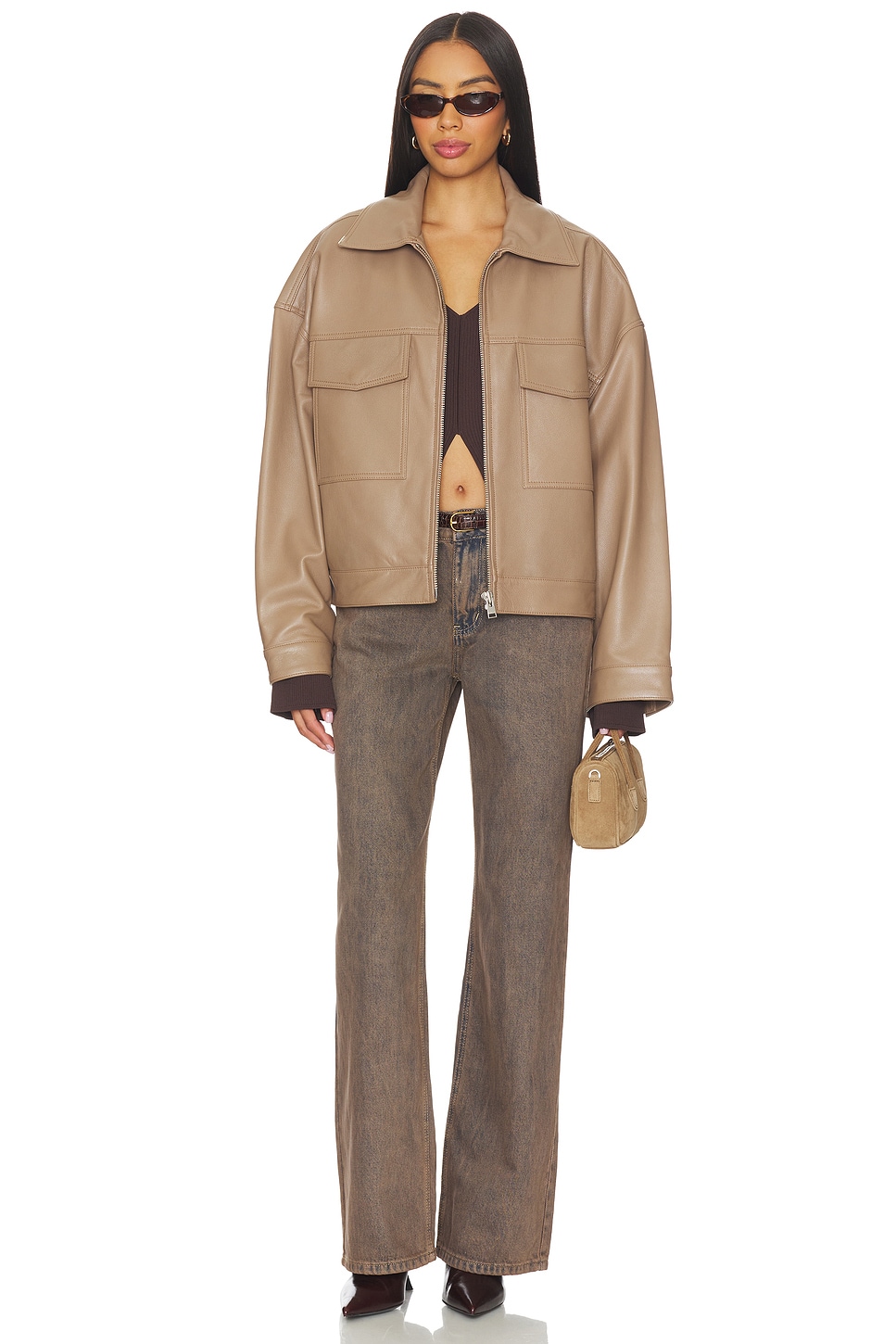LAMARQUE Mia Jacket in Mocha | REVOLVE display picture 1