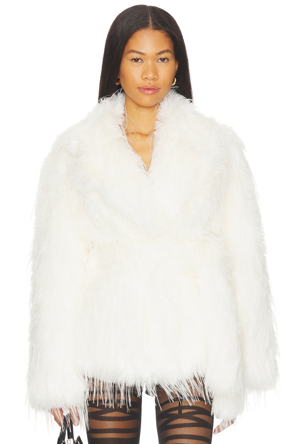 LAMARQUE Isla Faux Fur Coat in Ivory | REVOLVE