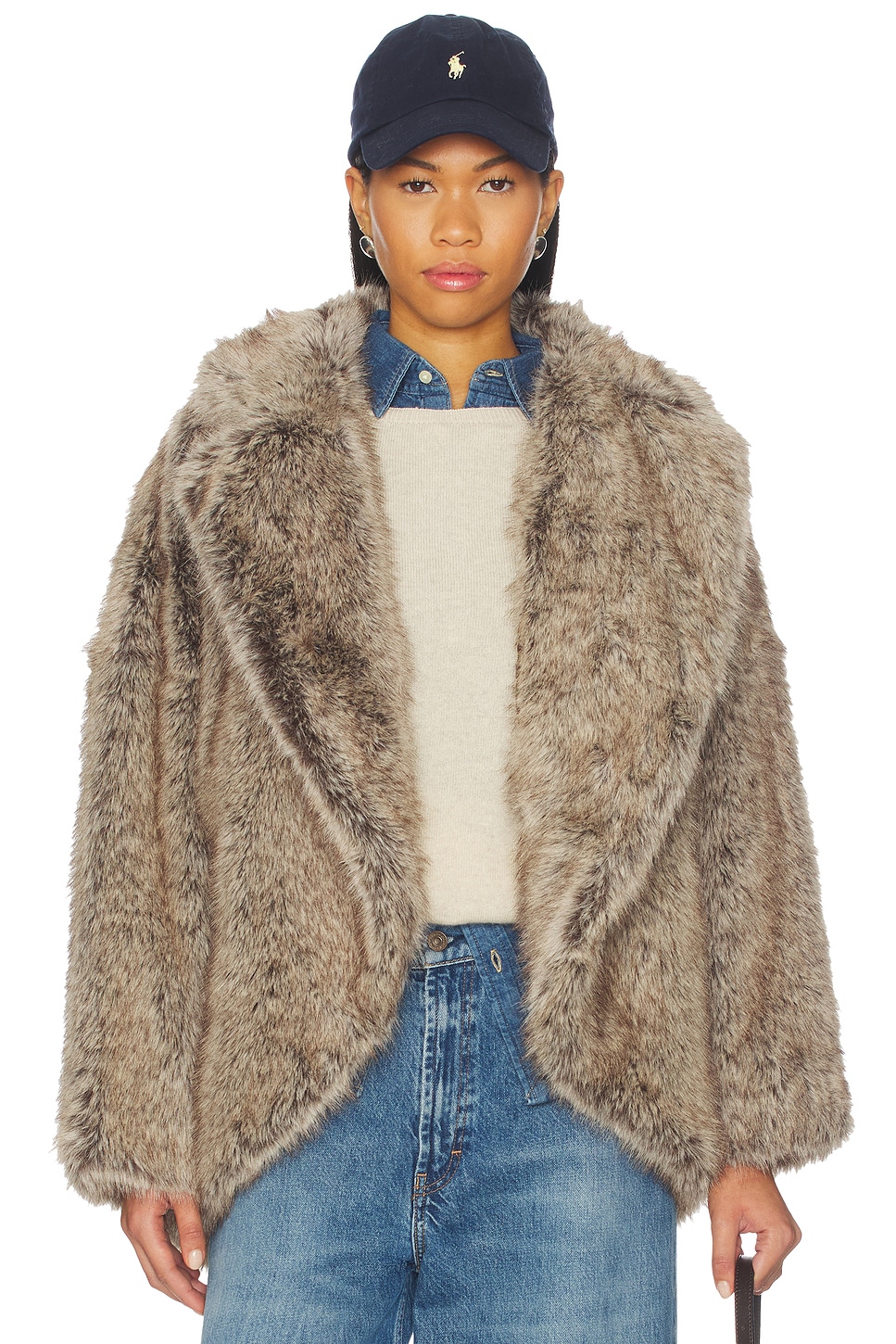 LAMARQUE Lucinda Faux Fur Jacket in Wolf | REVOLVE