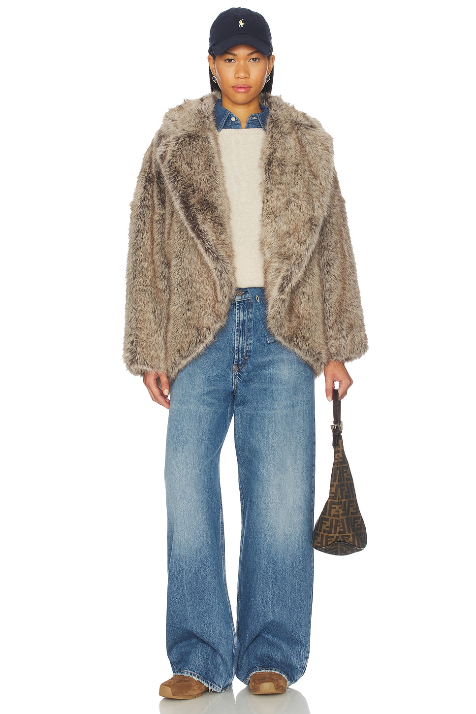 LAMARQUE Lucinda Faux Fur Jacket in Wolf | REVOLVE