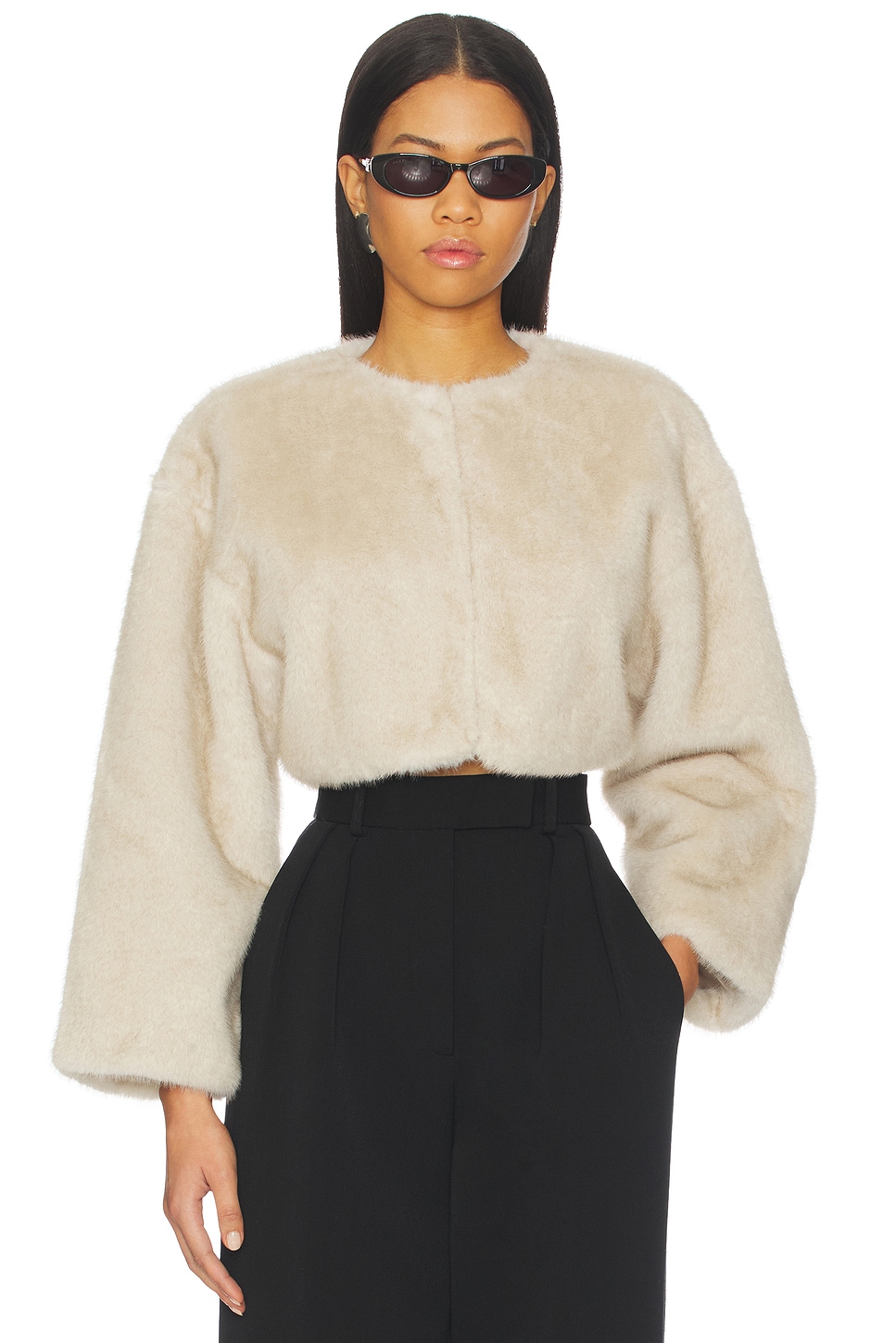 LAMARQUE Rowdie Faux Fur Jacket in Angora | REVOLVE