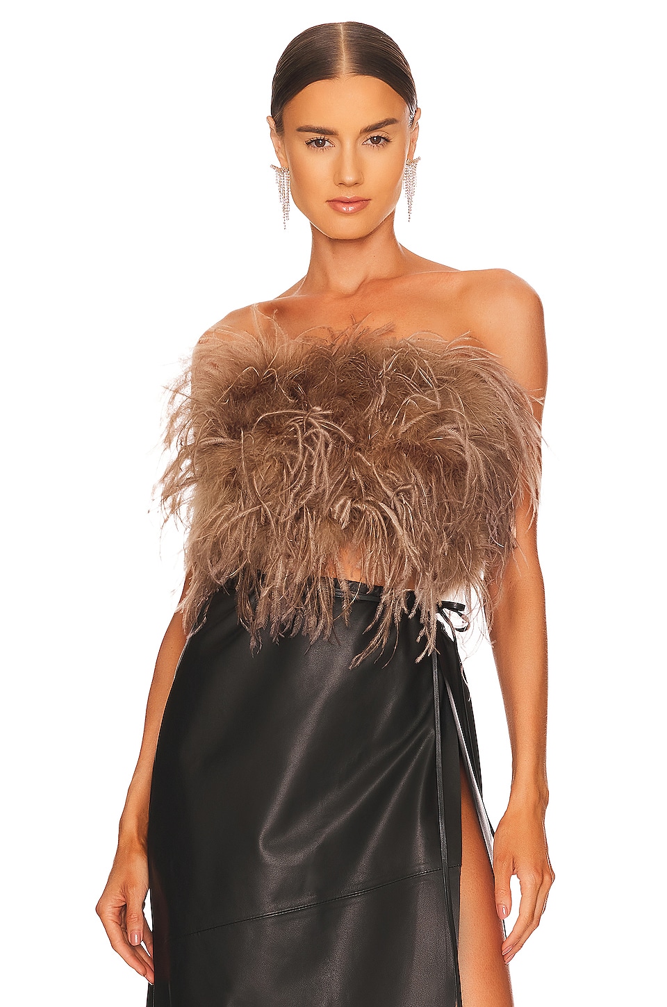 What To Wear To The Casino: brown feather top