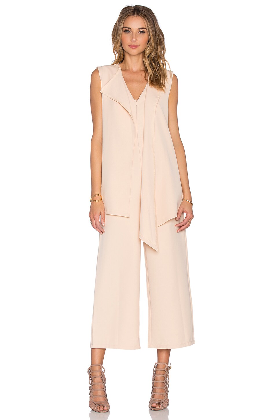 Lavish Alice Culotte Jumpsuit in Nude